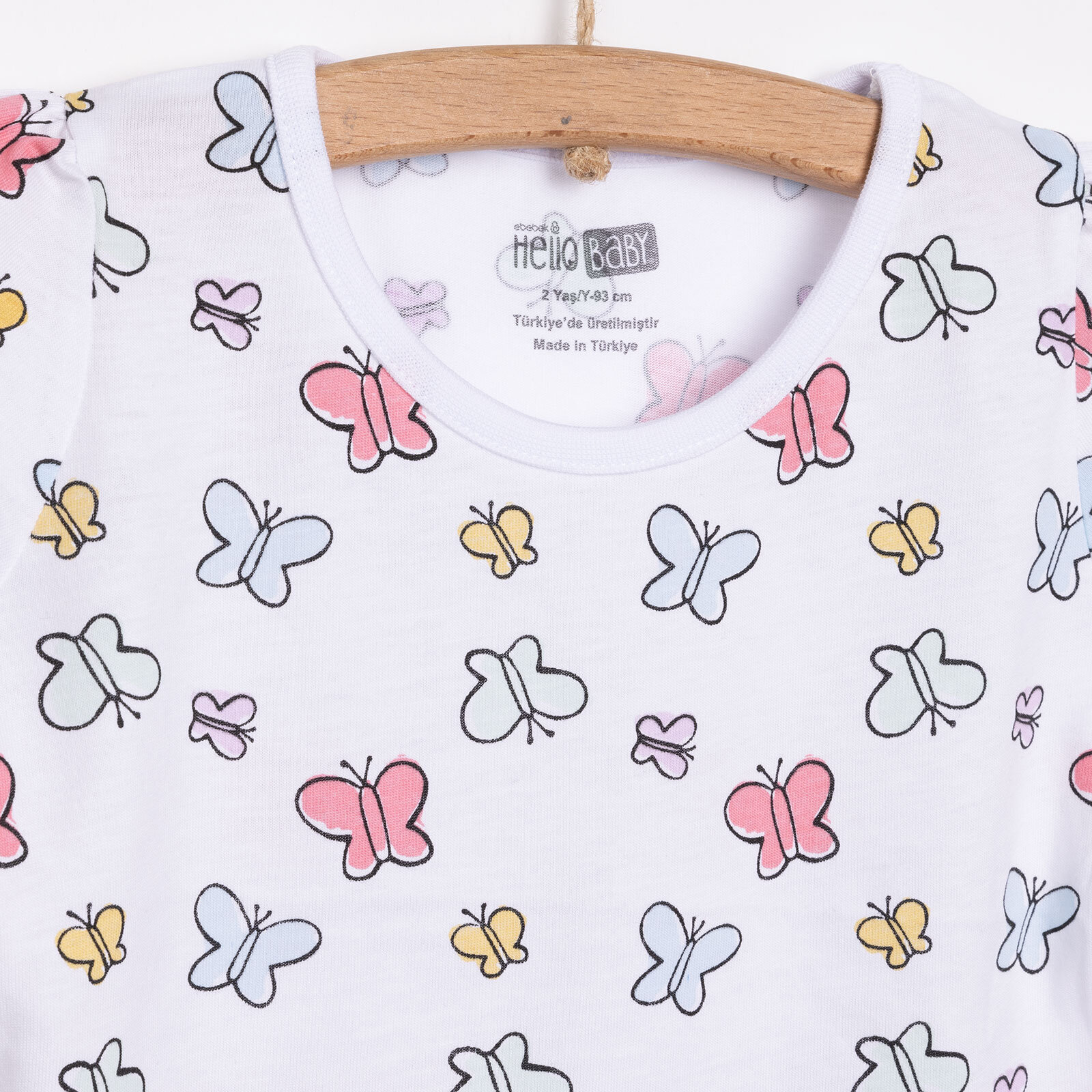 Basic Kız Kelebek Desenli T-Shirt Kız Bebek