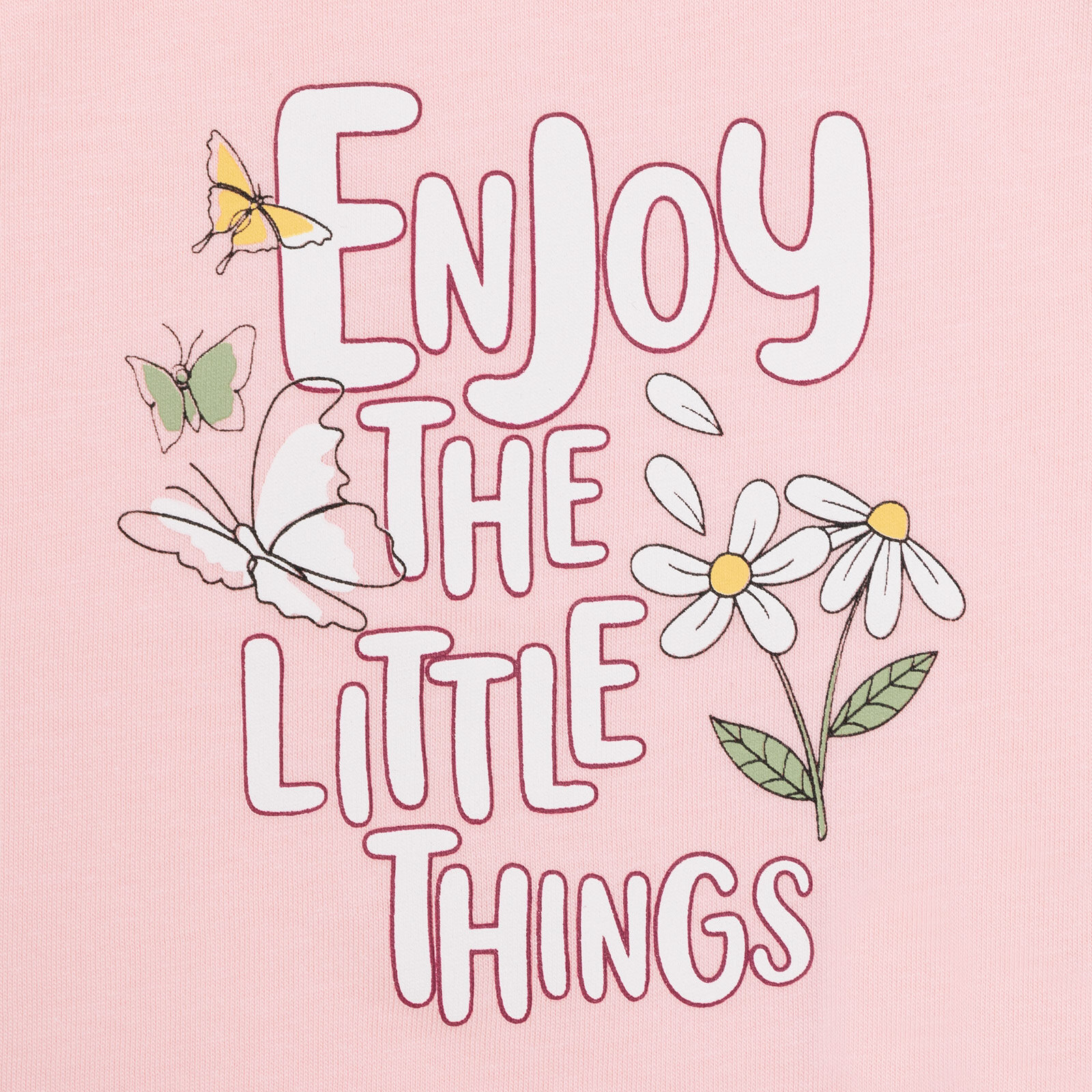 Basic Kız Kelebek ve Papatya Baskılı Atlet T-shirt Kız Bebek