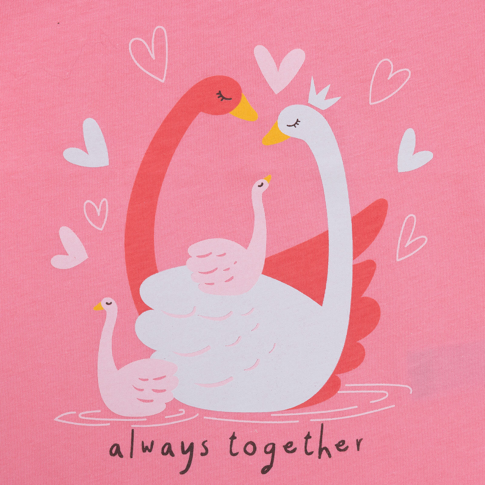 Basic Kız Kuğu Baskılı T-Shirt Kız Bebek