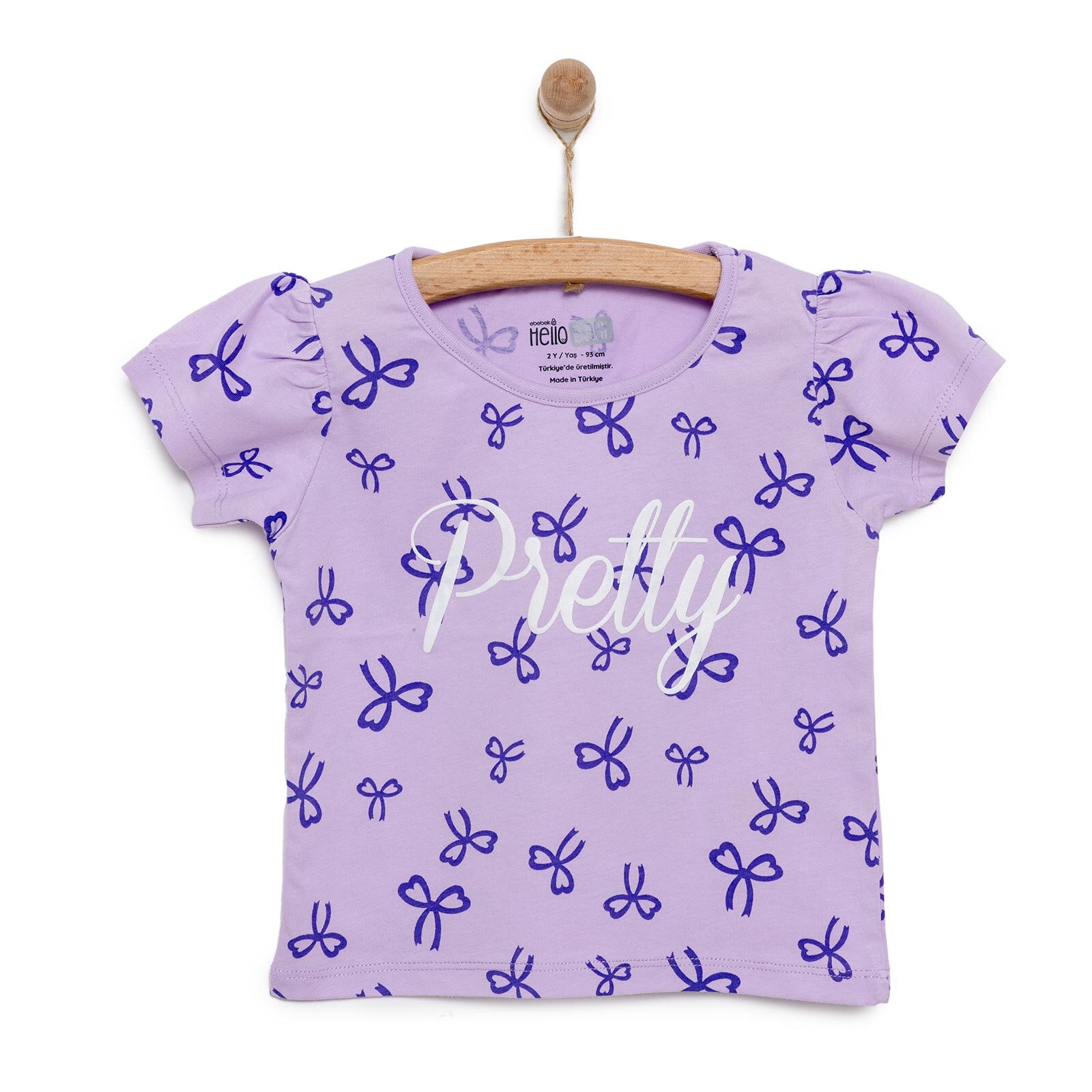 Basic Kız Kurdele Desenli T-Shirt Kız Bebek