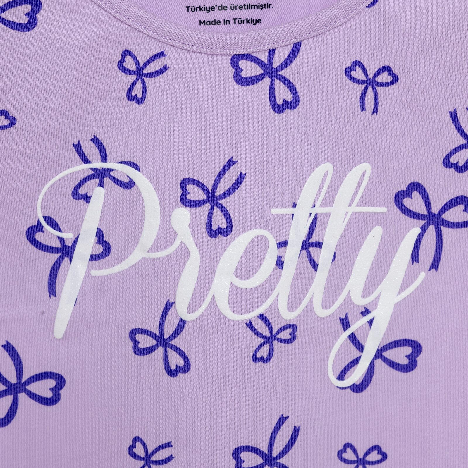 Basic Kız Kurdele Desenli T-Shirt Kız Bebek