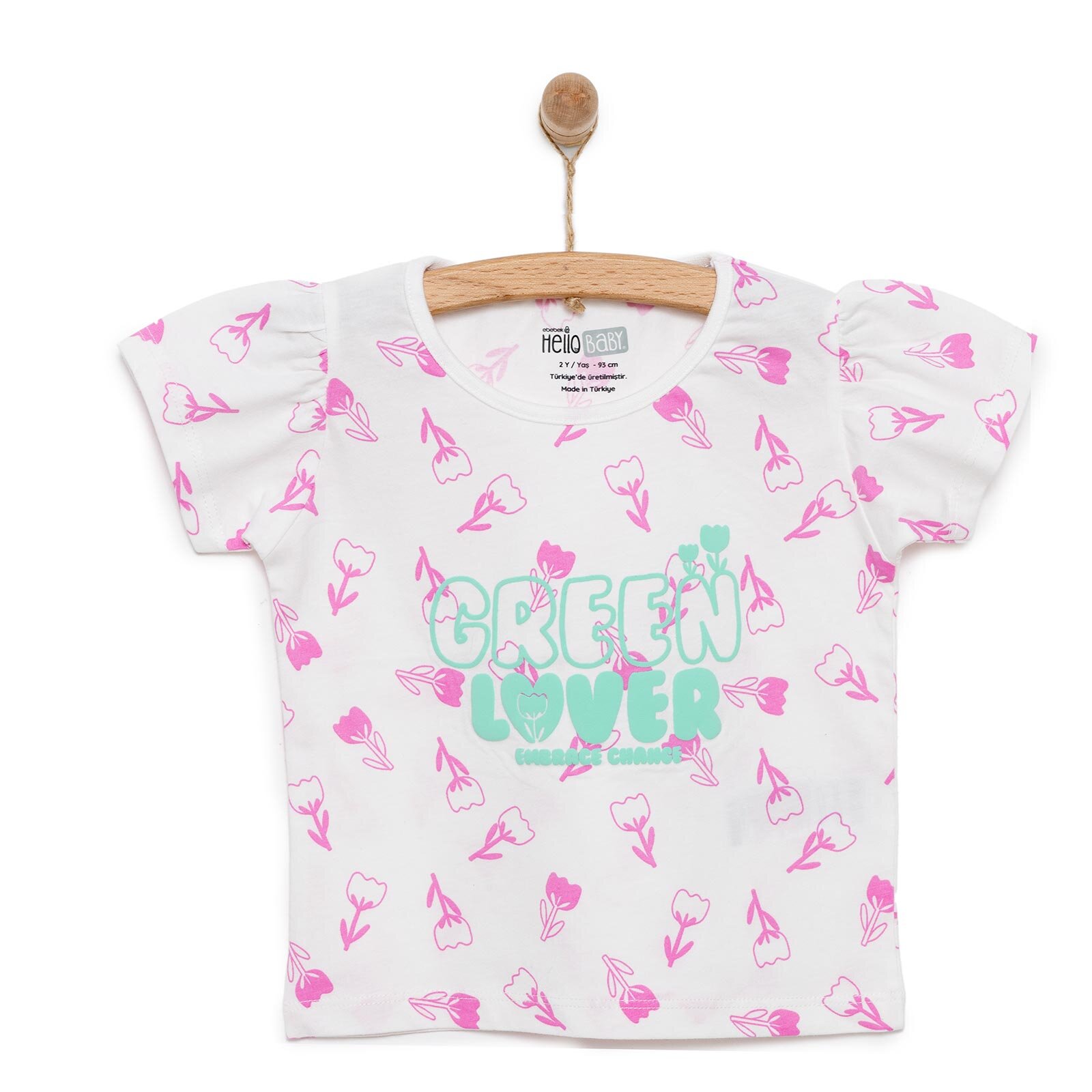 Basic Kız Lale Desenli T-Shirt Kız Bebek Basic Kız Lale Desenli T-Shirt Kız Bebek