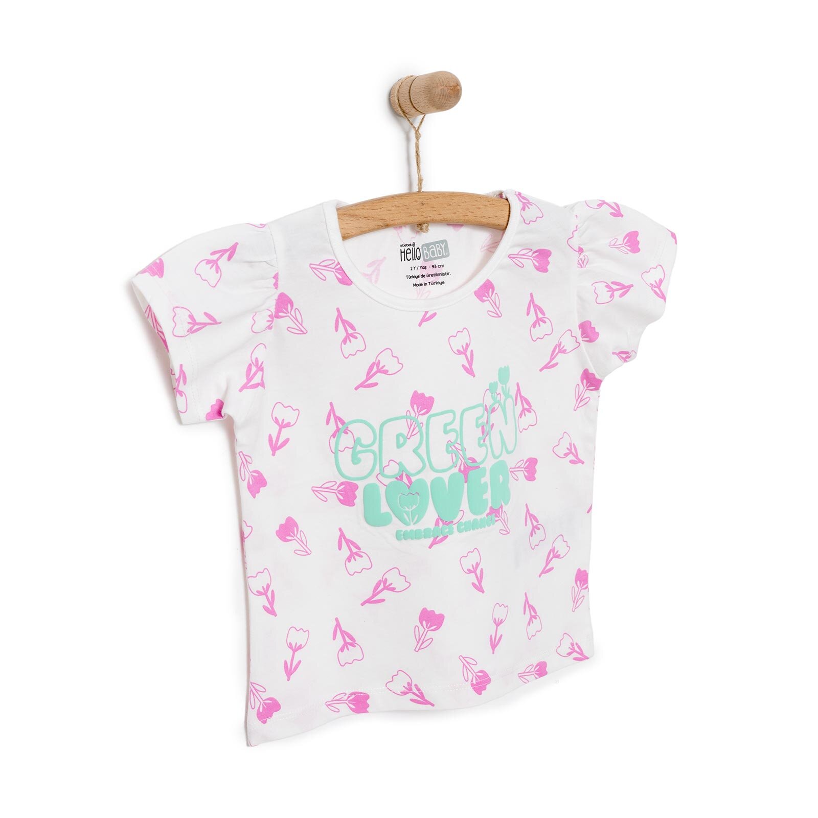 Basic Kız Lale Desenli T-Shirt Kız Bebek Basic Kız Lale Desenli T-Shirt Kız Bebek