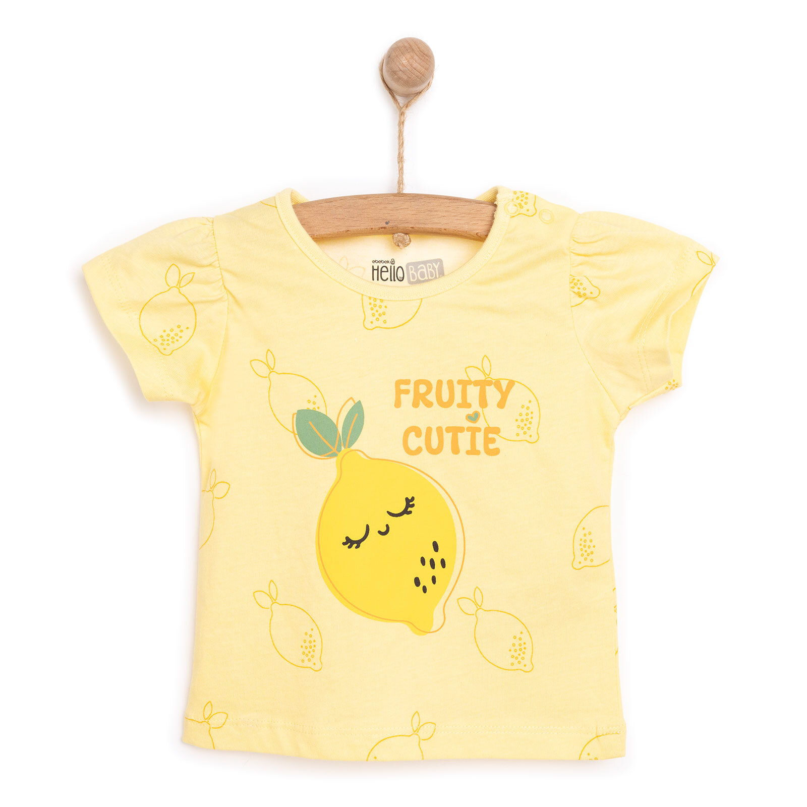 Basic Kız Limon Desenli T-Shirt Kız Bebek