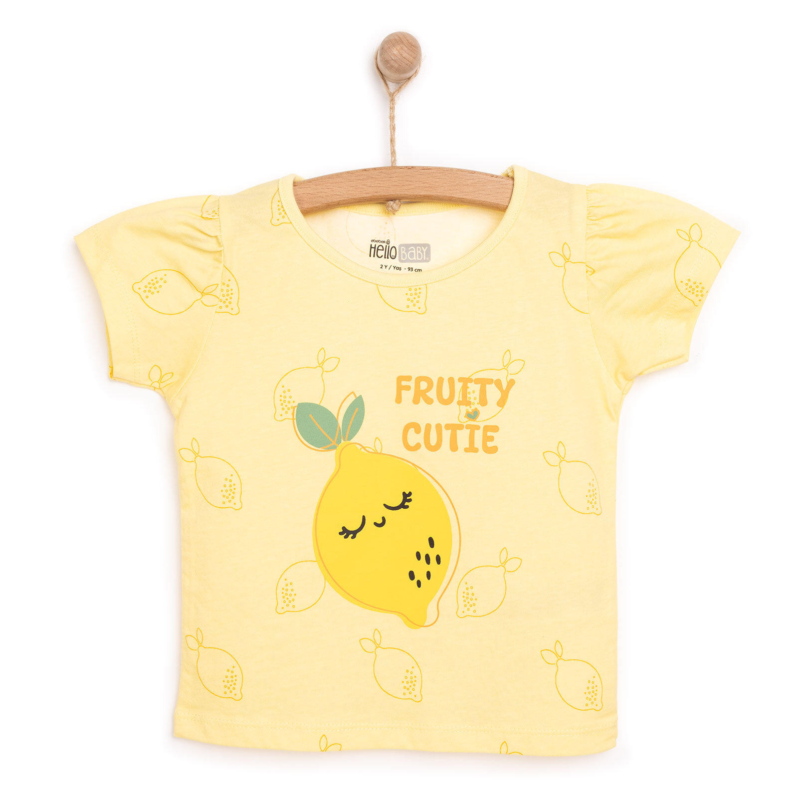 Basic Kız Limon Desenli T-Shirt Kız Bebek