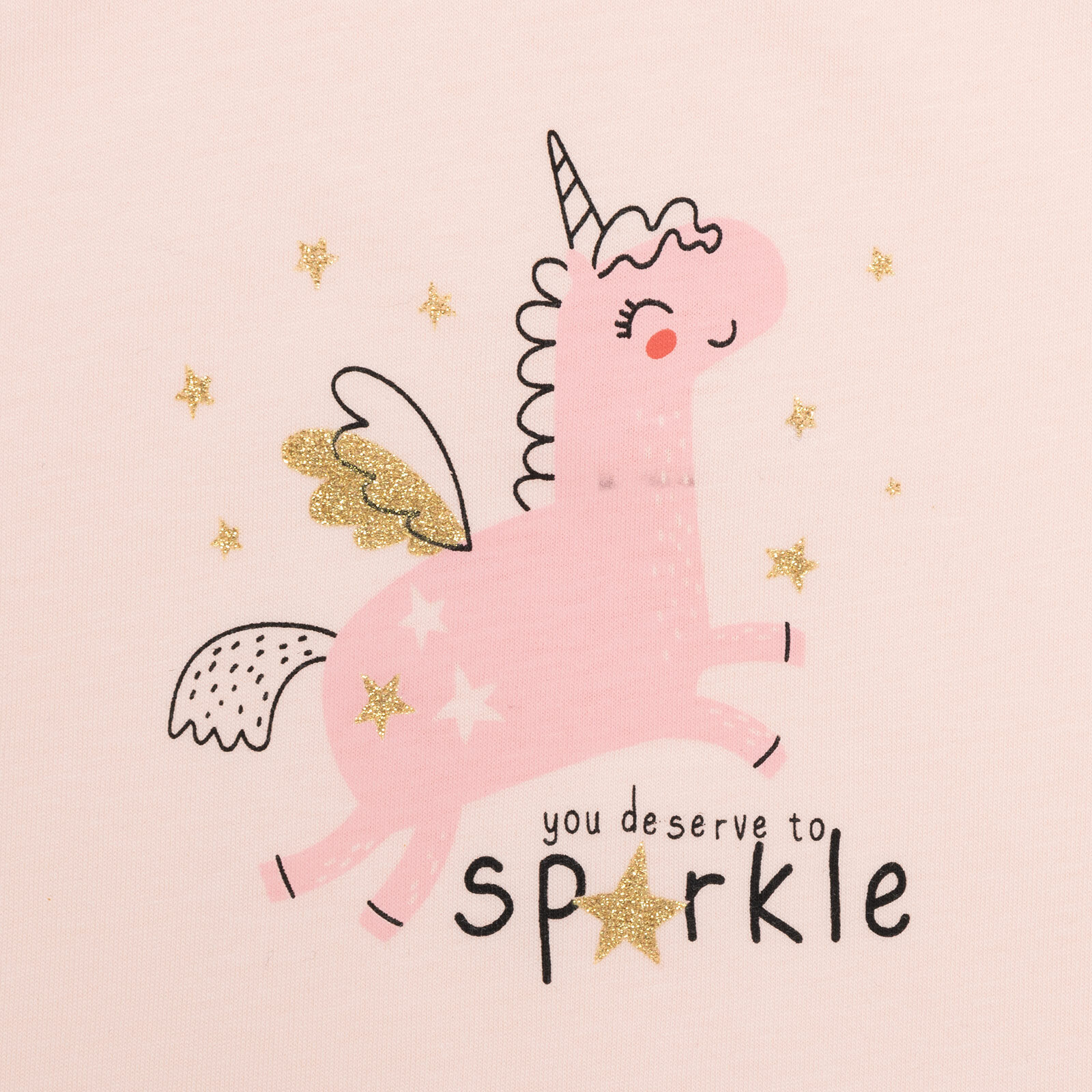 Basic Kız Melek Unicorn Baskılı Atlet T-shirt Kız Bebek