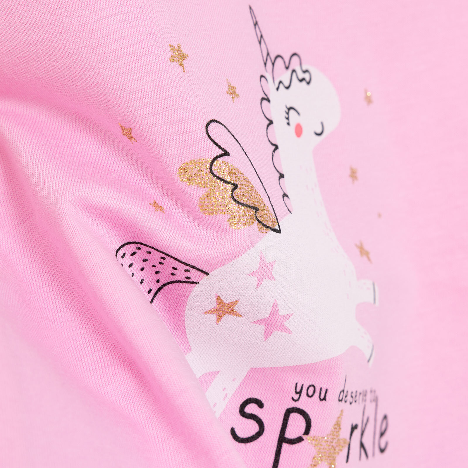 Basic Kız Melek Unicorn Baskılı Atlet T-shirt Kız Bebek