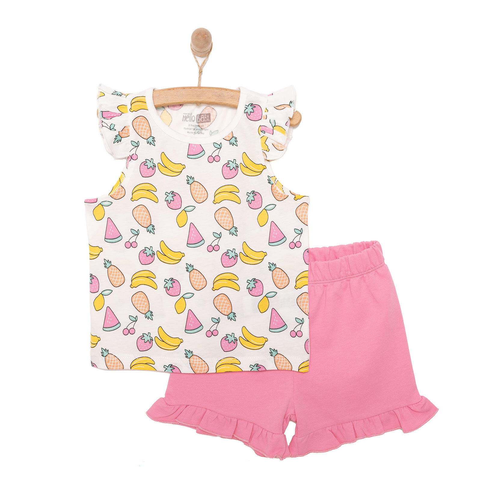 Basic Kız Meyve Desenli Atlet-Şort Kız Bebek