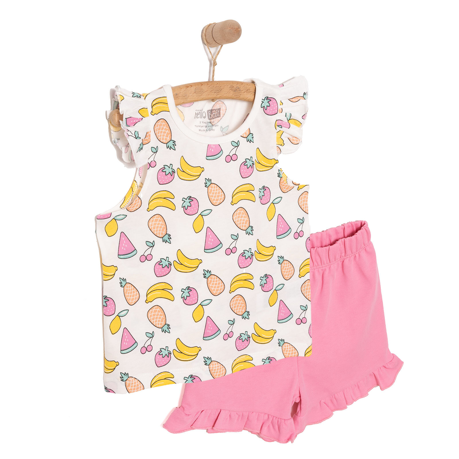 Basic Kız Meyve Desenli Atlet-Şort Kız Bebek