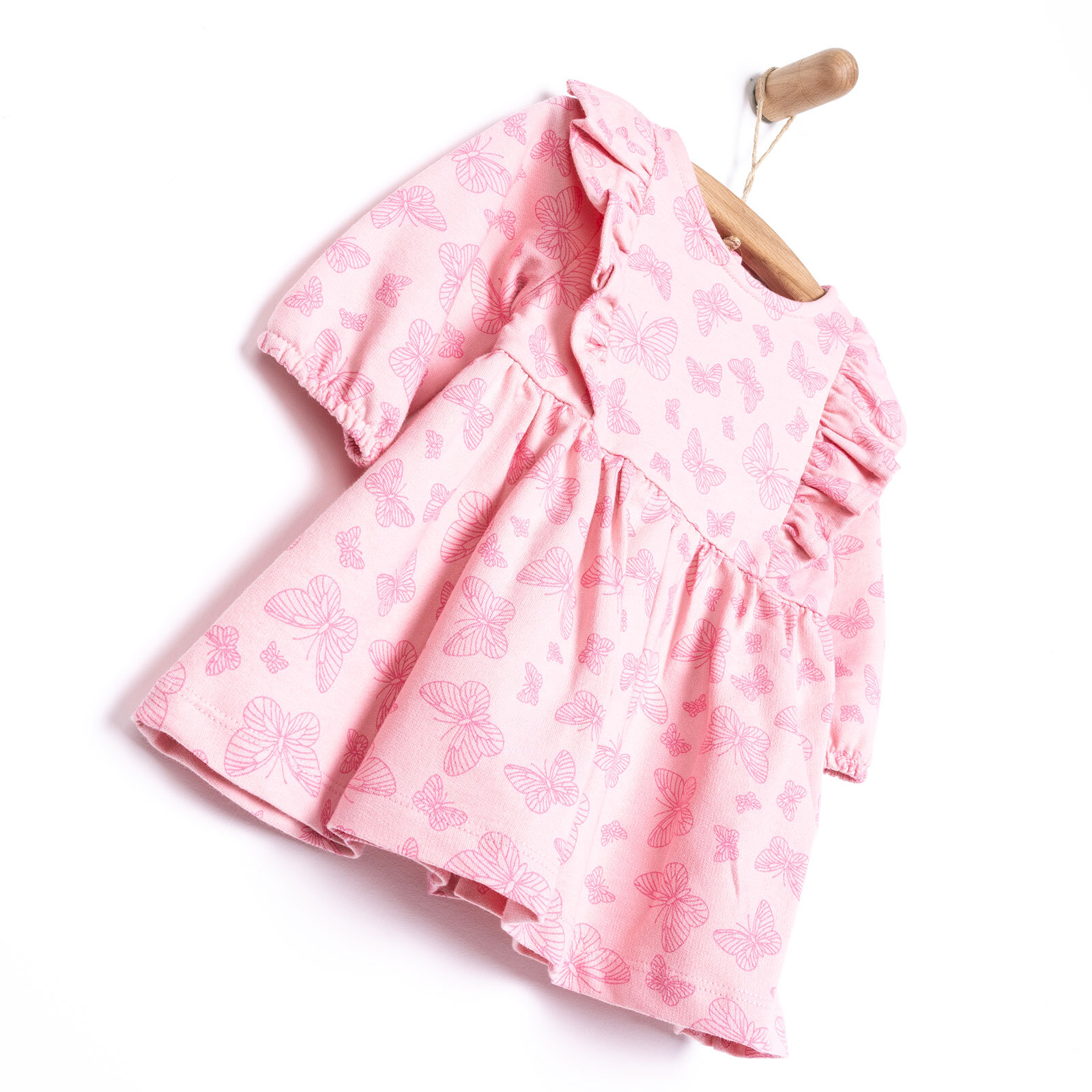 Basic Kız Örme Önü Fırfırlı Elbise Kız Bebek