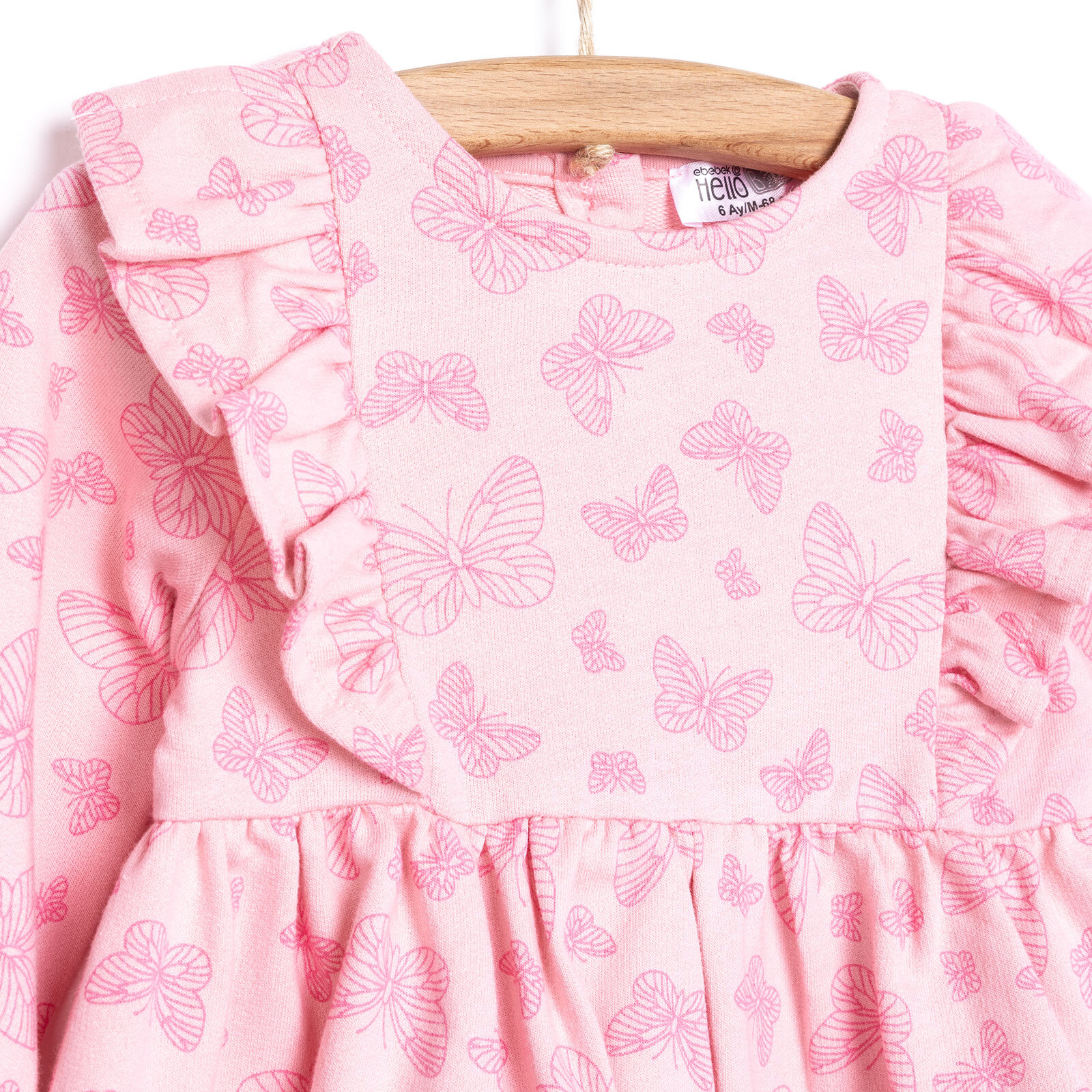 Basic Kız Örme Önü Fırfırlı Elbise Kız Bebek