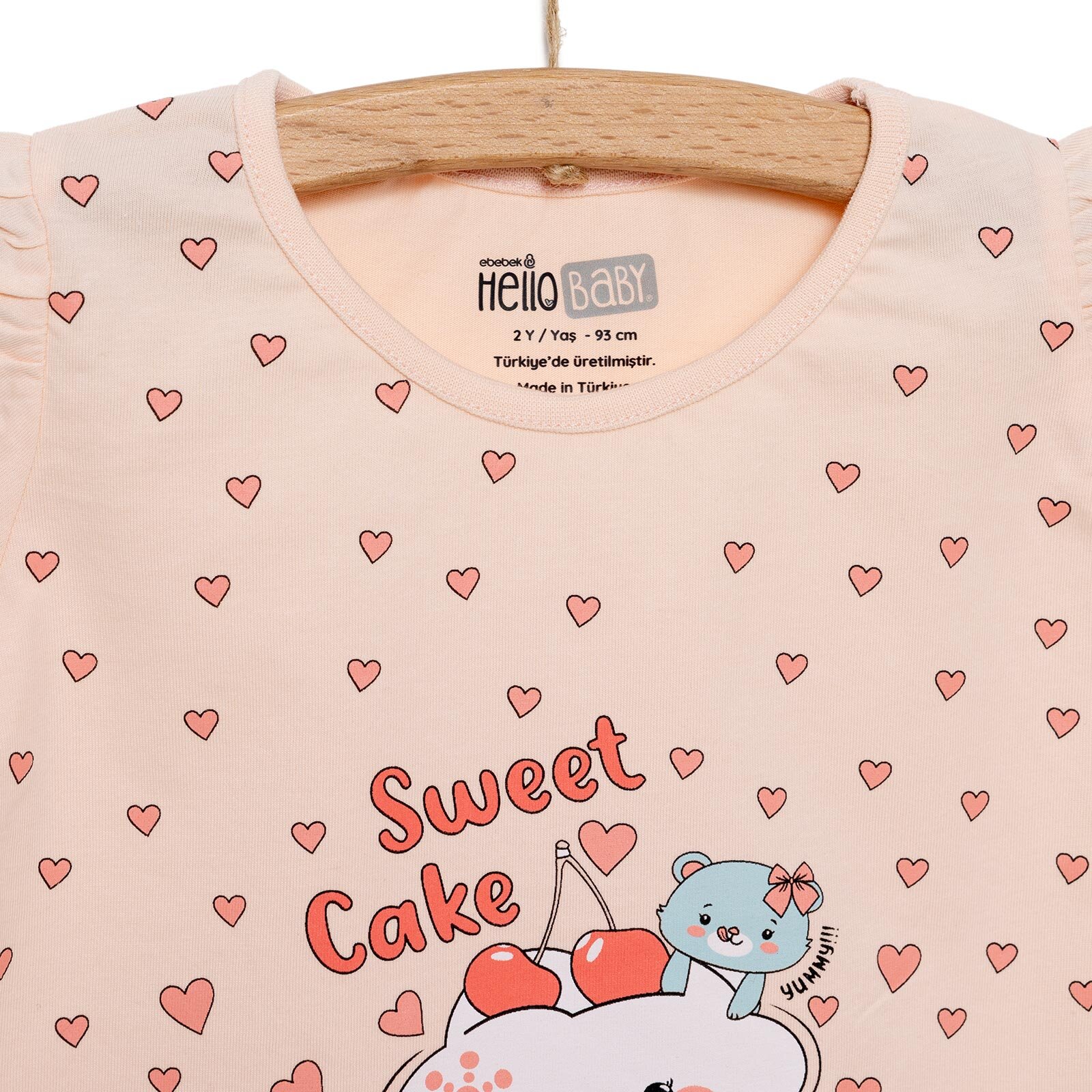 Basic Kız Tatlı Kek Baskılı T-Shirt Kız Bebek