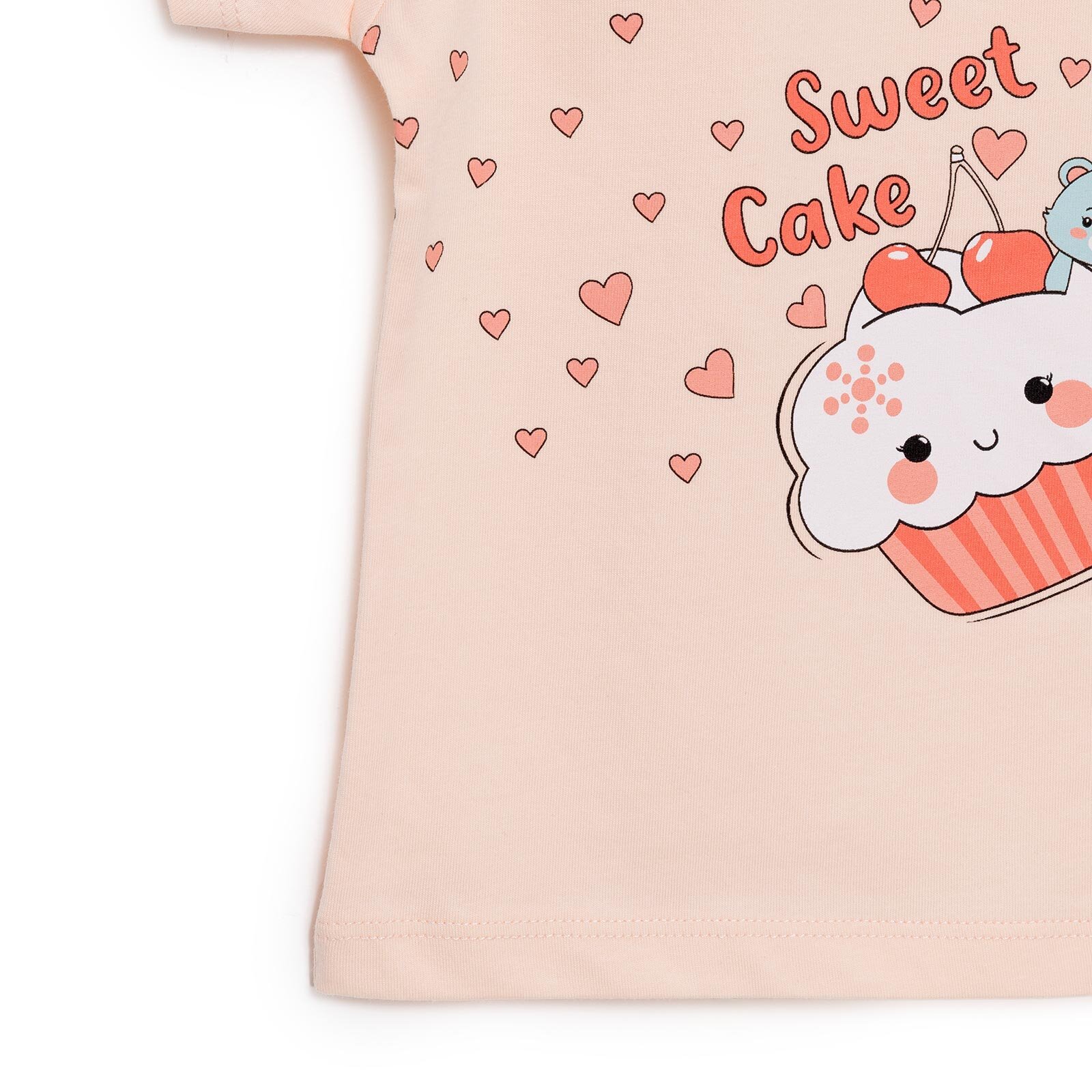 Basic Kız Tatlı Kek Baskılı T-Shirt Kız Bebek