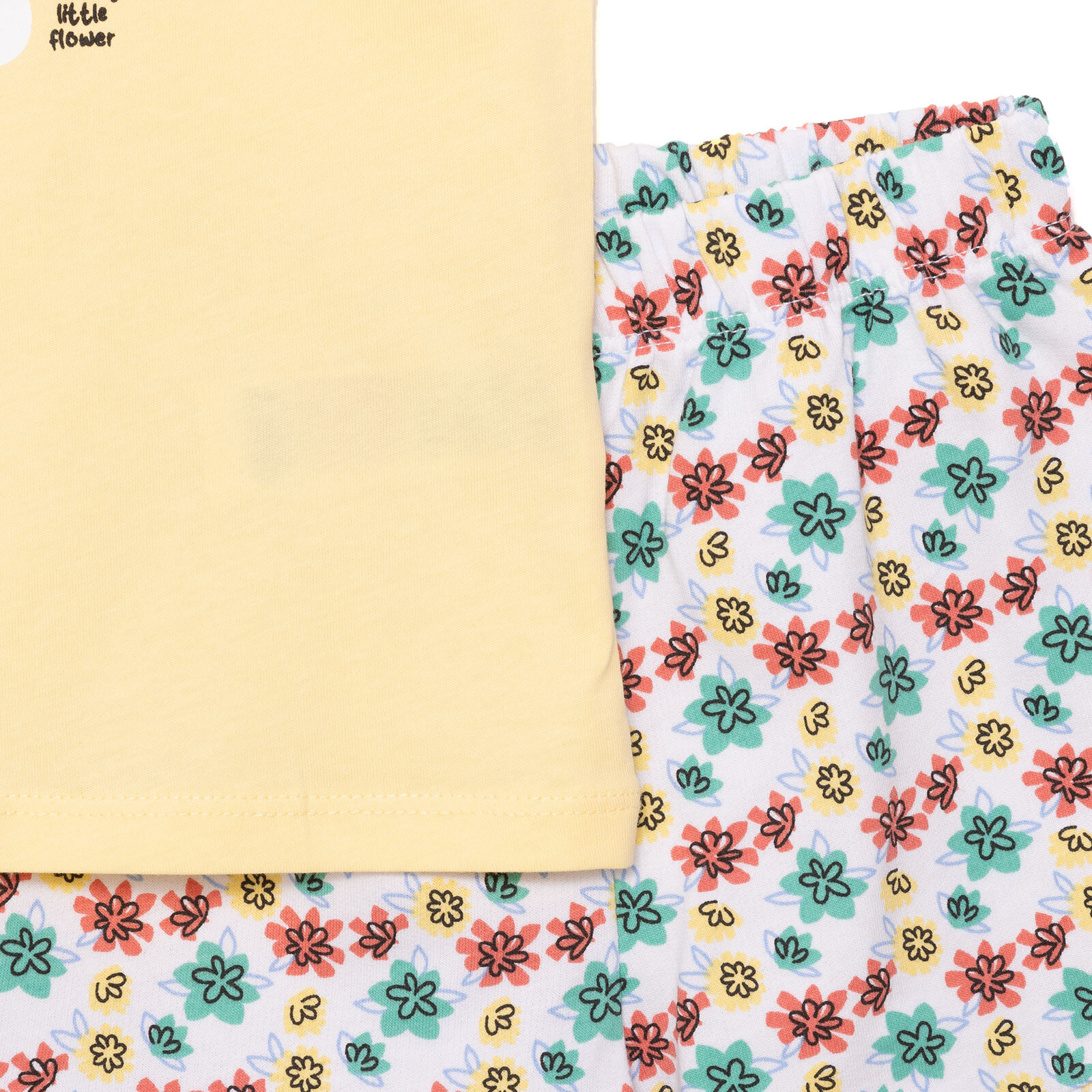 Basic Kız Yaz Çiçekleri Baskılı Atlet-Şort Kız Bebek