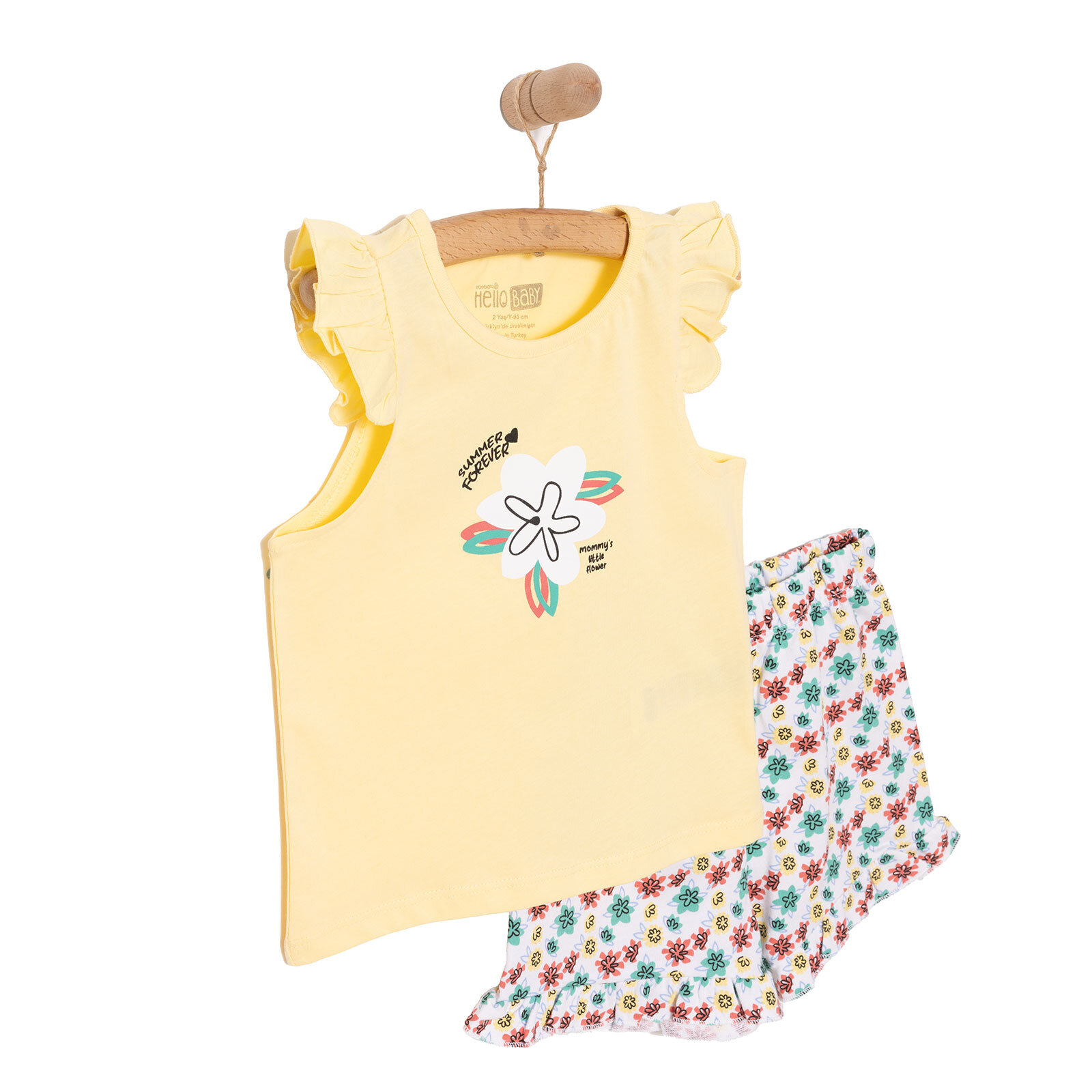 Basic Kız Yaz Çiçekleri Baskılı Atlet-Şort Kız Bebek