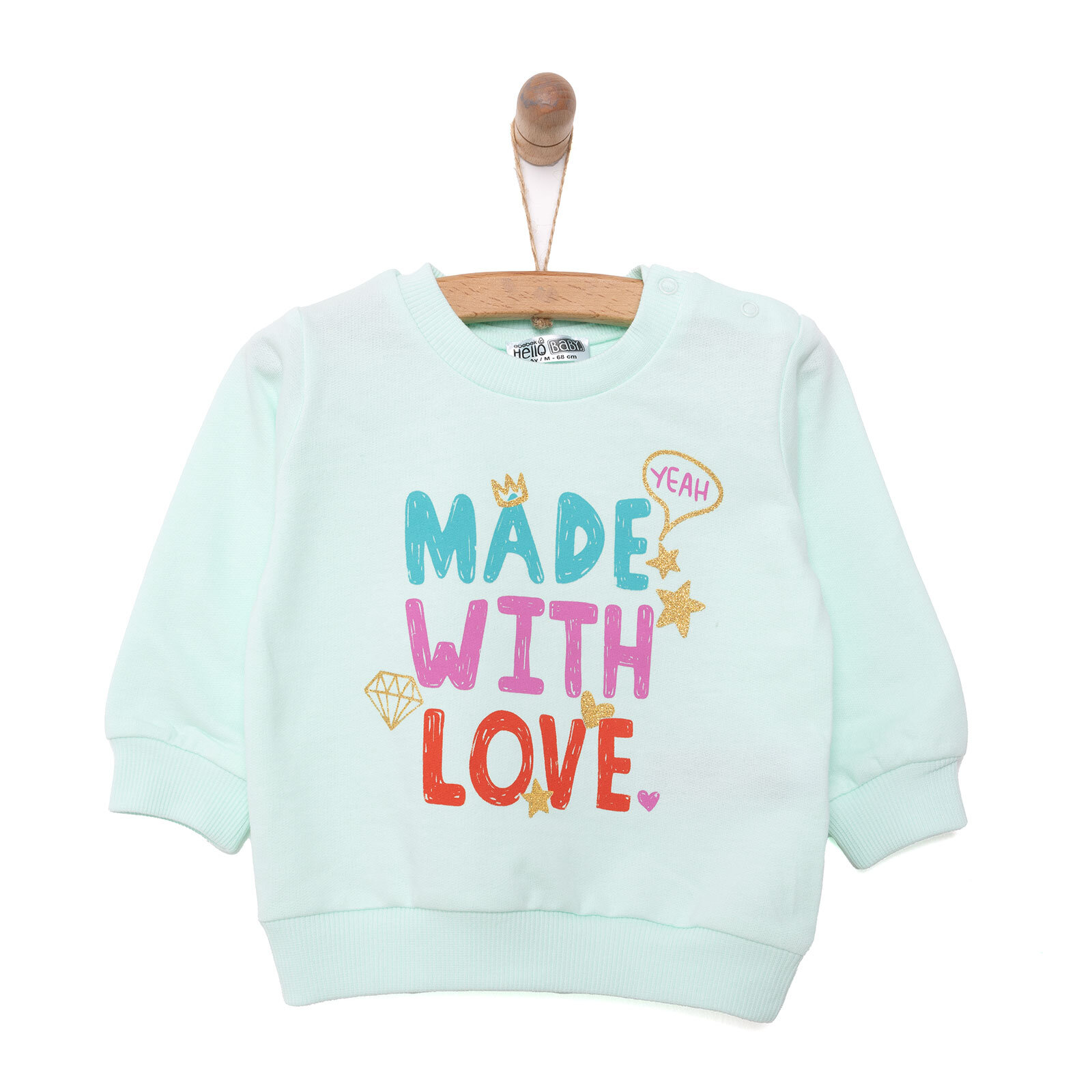 Basic Kız Yazı Baskılı Sweatshirt Kız Bebek