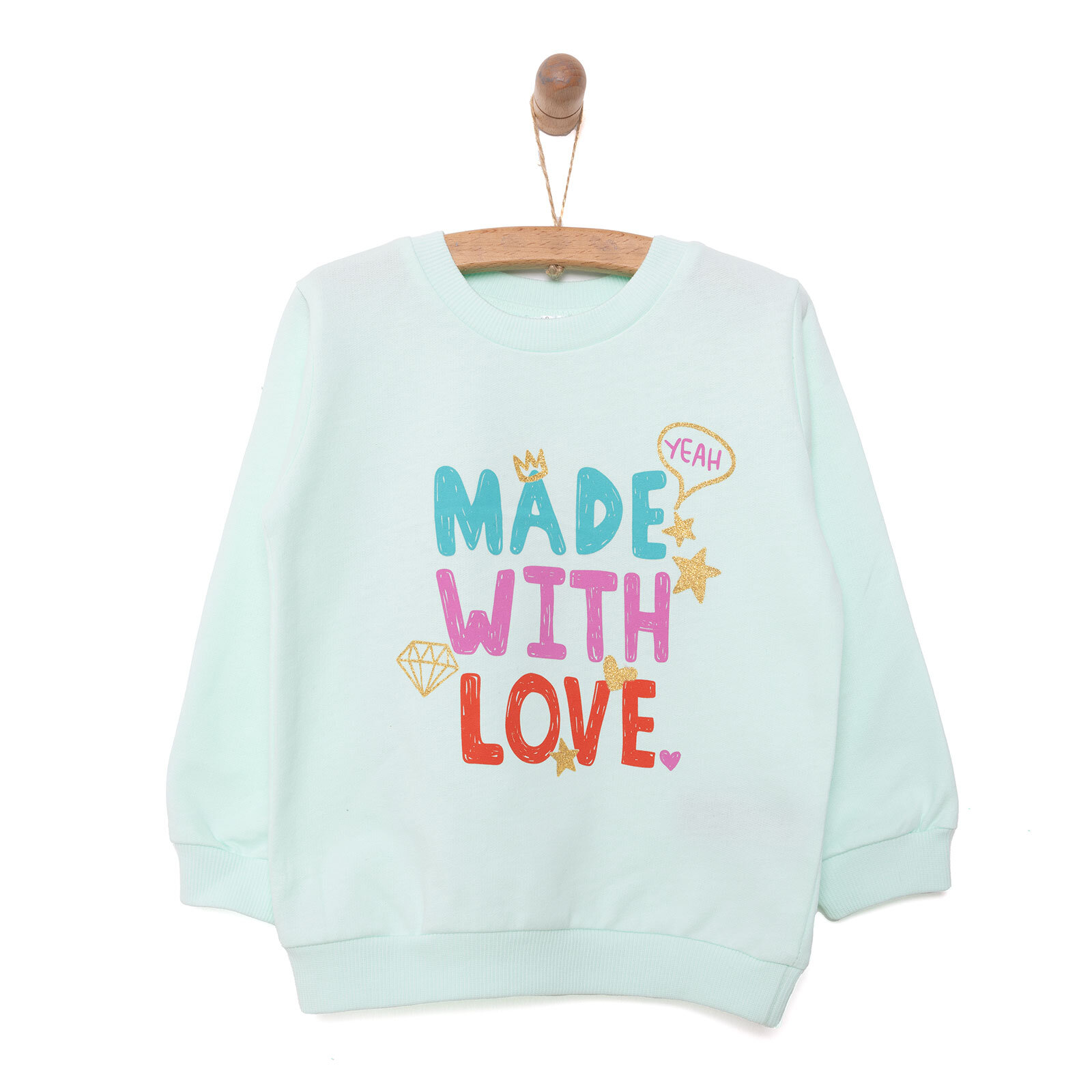 Basic Kız Yazı Baskılı Sweatshirt Kız Bebek