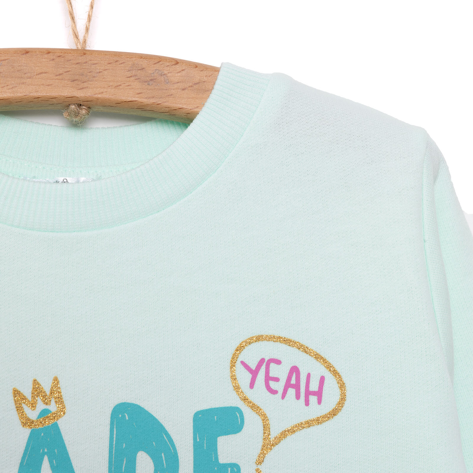 Basic Kız Yazı Baskılı Sweatshirt Kız Bebek