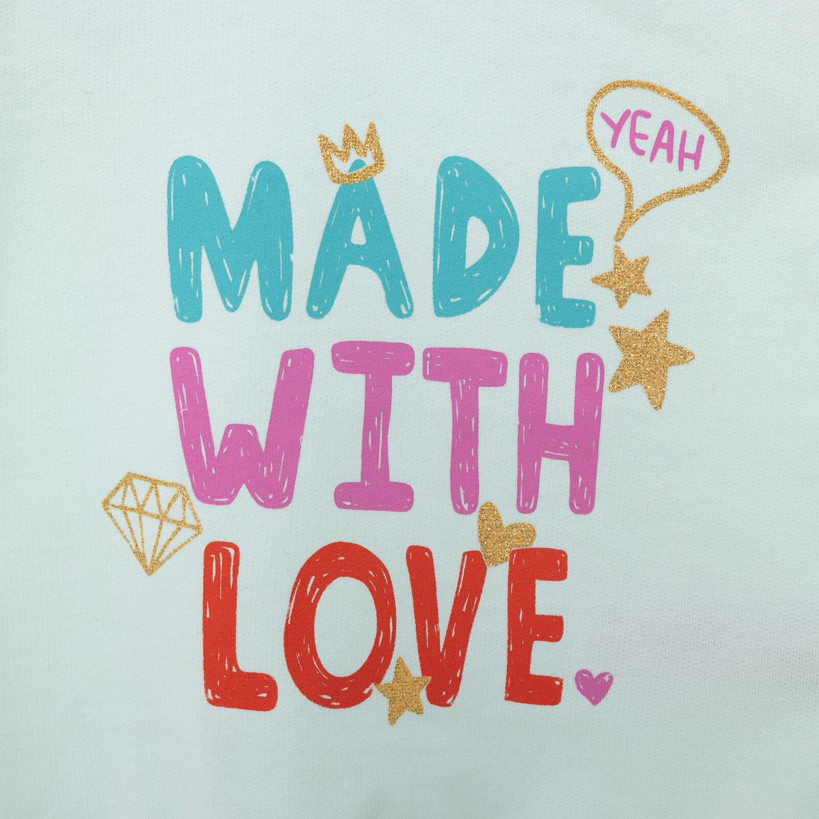 Basic Kız Yazı Baskılı Sweatshirt Kız Bebek