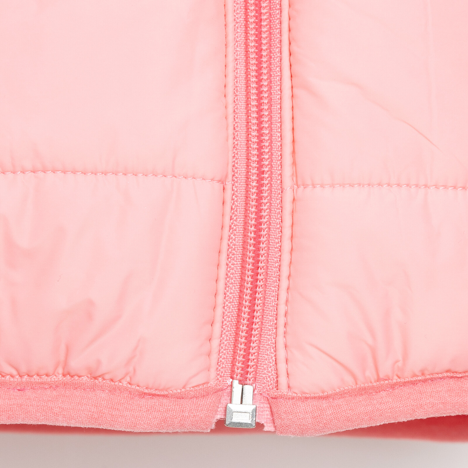 Kız Bebek Kulaklı Kapüşonlu Mont Micro Kumaş Fermuarlı Hakim Yaka Uzun Kol Açık Pembe