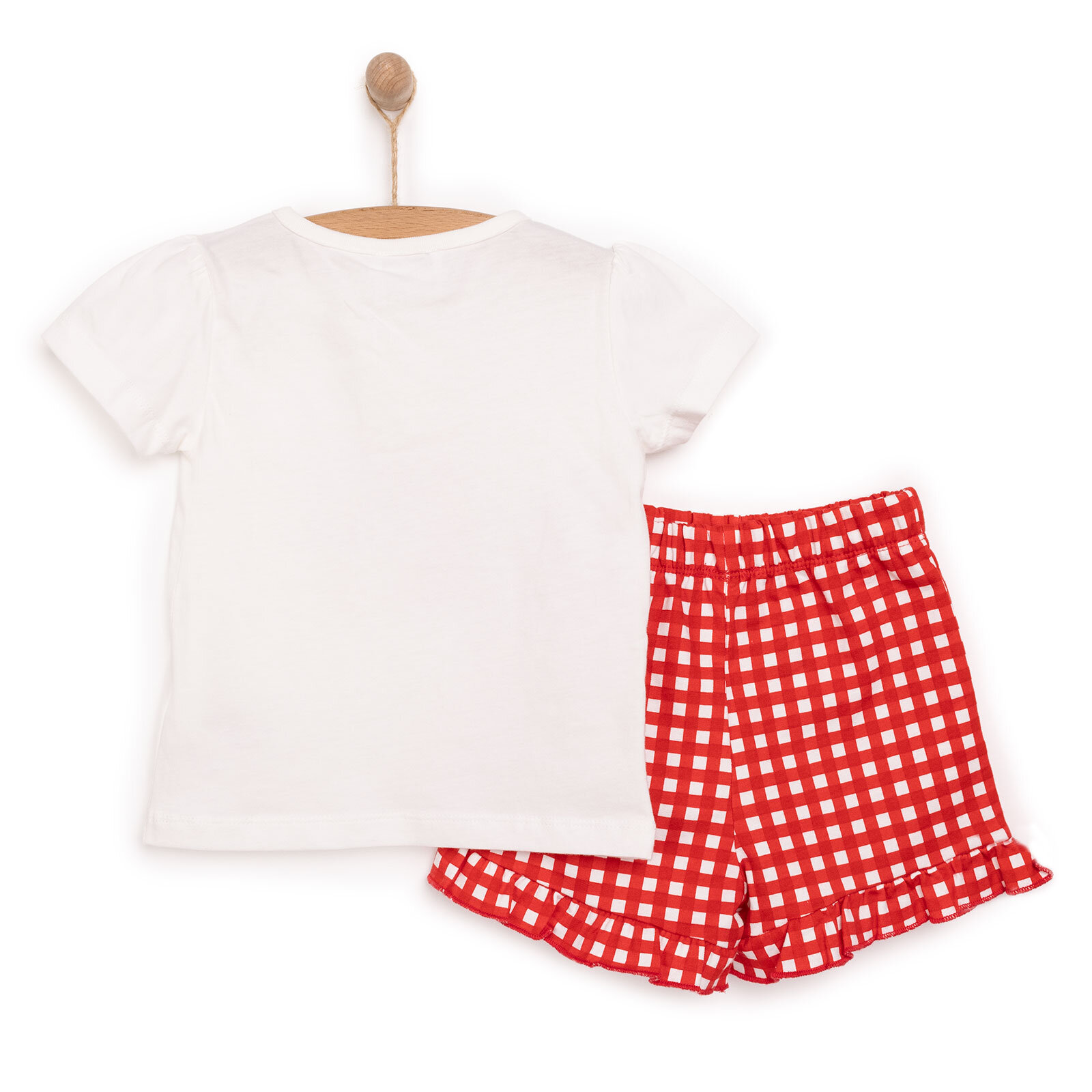 Basic Kurdele Baskılı Şortlu Takım Kız Bebek