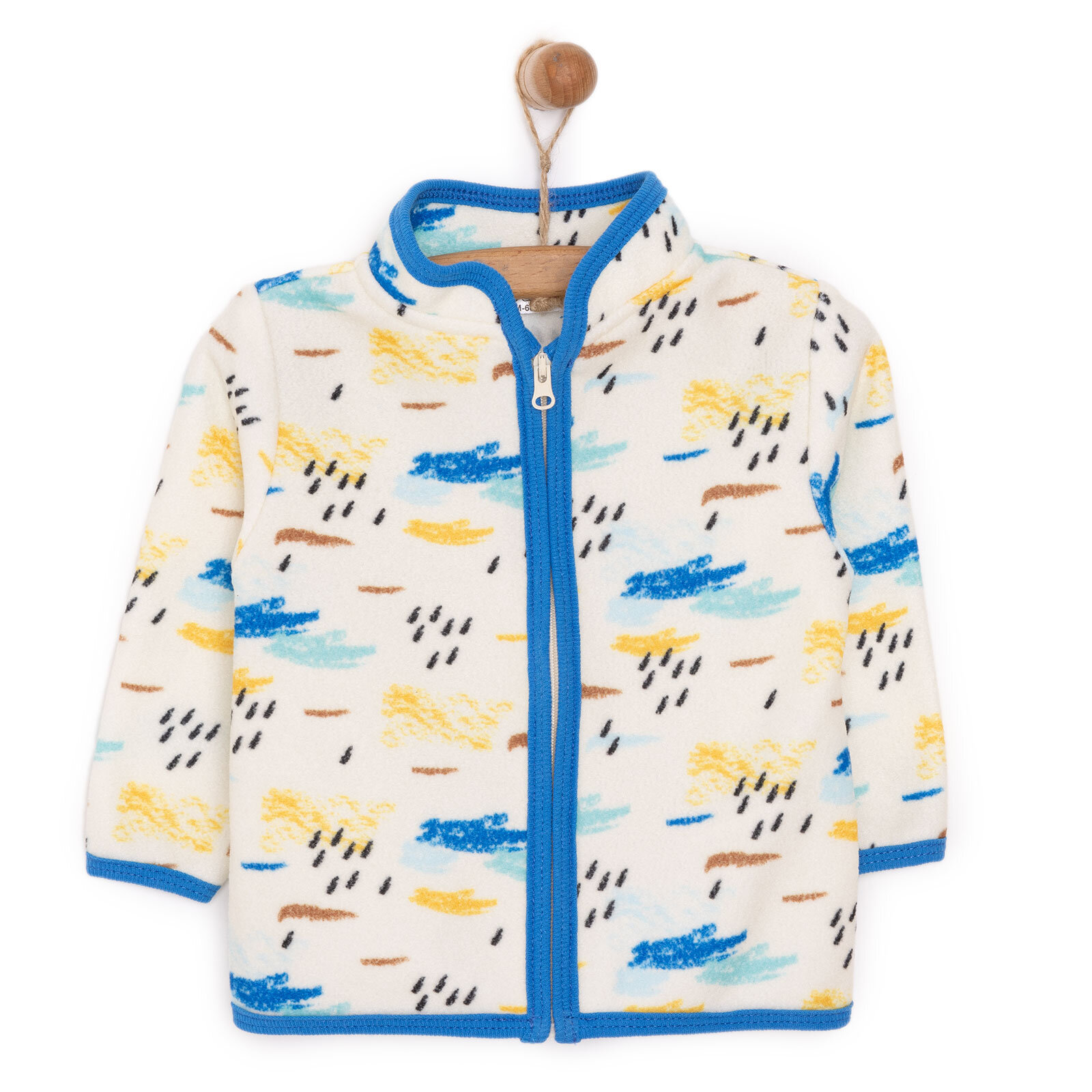 Erkek Bebek Polar Hırka Metraj Baskılı Fermuarlı Hakim Yaka Uzun Kol Erkek Bebek Polar Hırka Metraj Baskılı Fermuarlı Hakim Yaka Uzun Kol