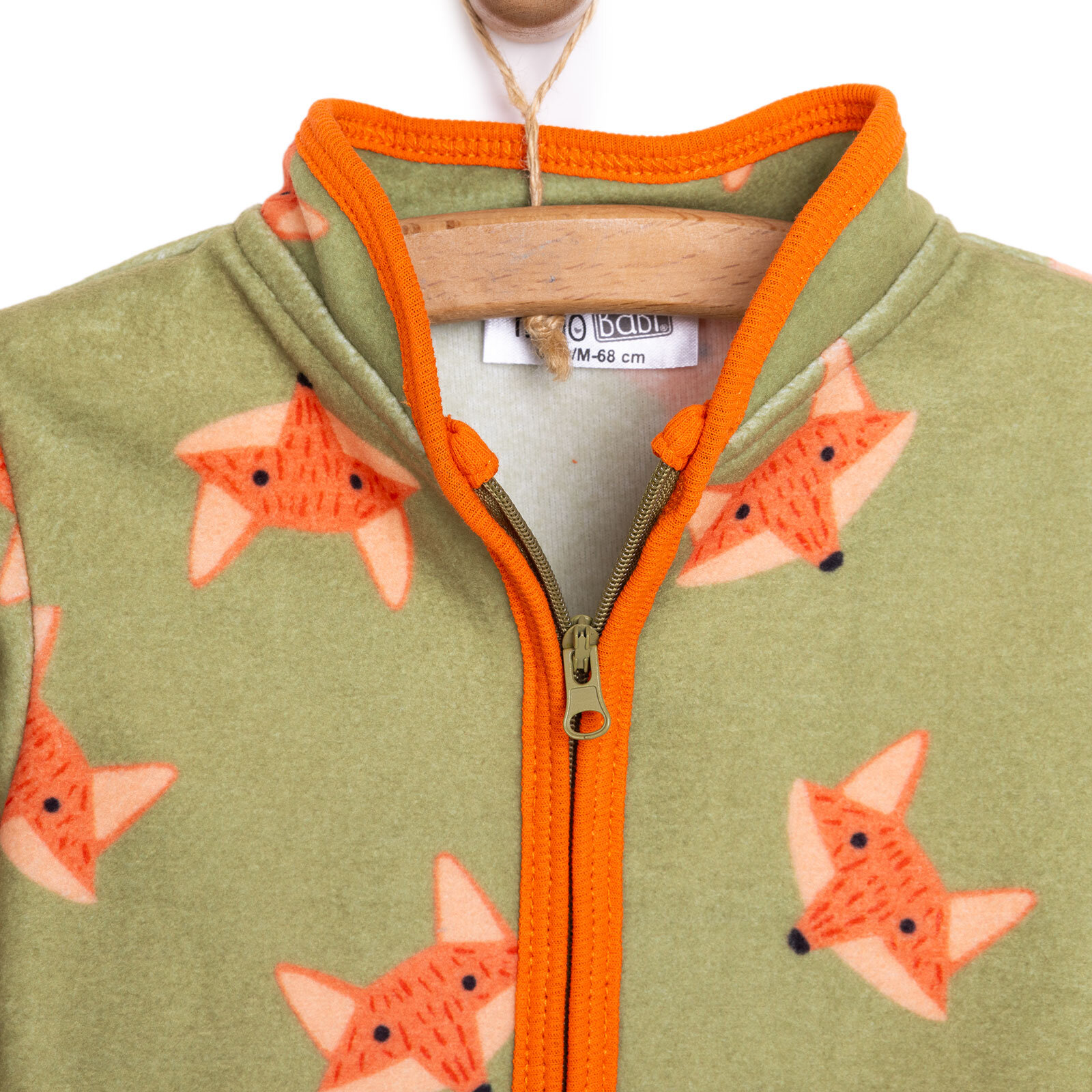 Basic Metraj Baskılı Polar Hırka Erkek Bebek