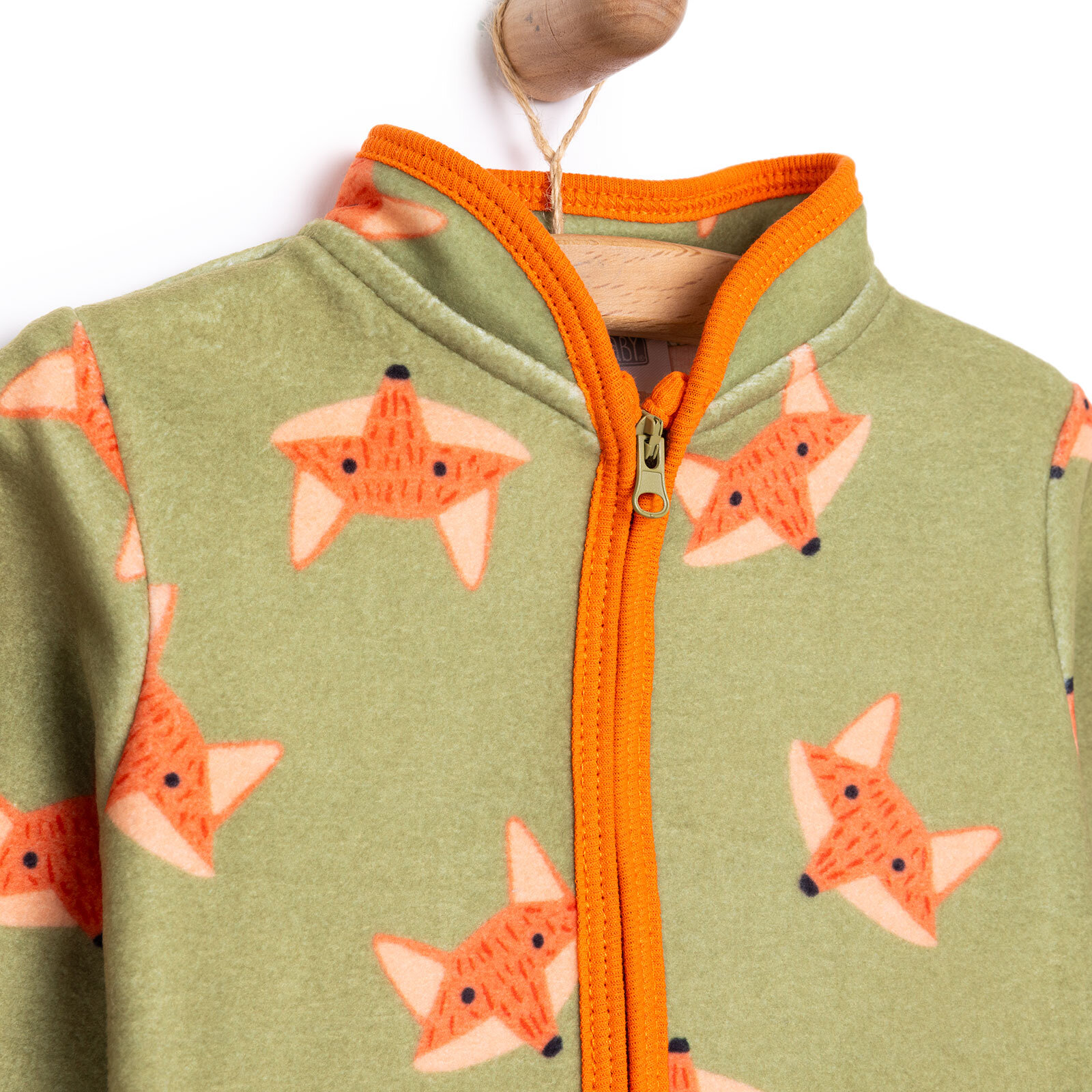 Basic Metraj Baskılı Polar Hırka Erkek Bebek