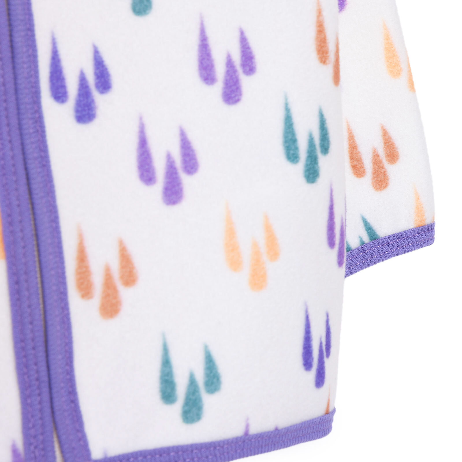 Kız Bebek Polar Hırka Metraj Baskılı Fermuarlı Hakim Yaka Uzun Kol