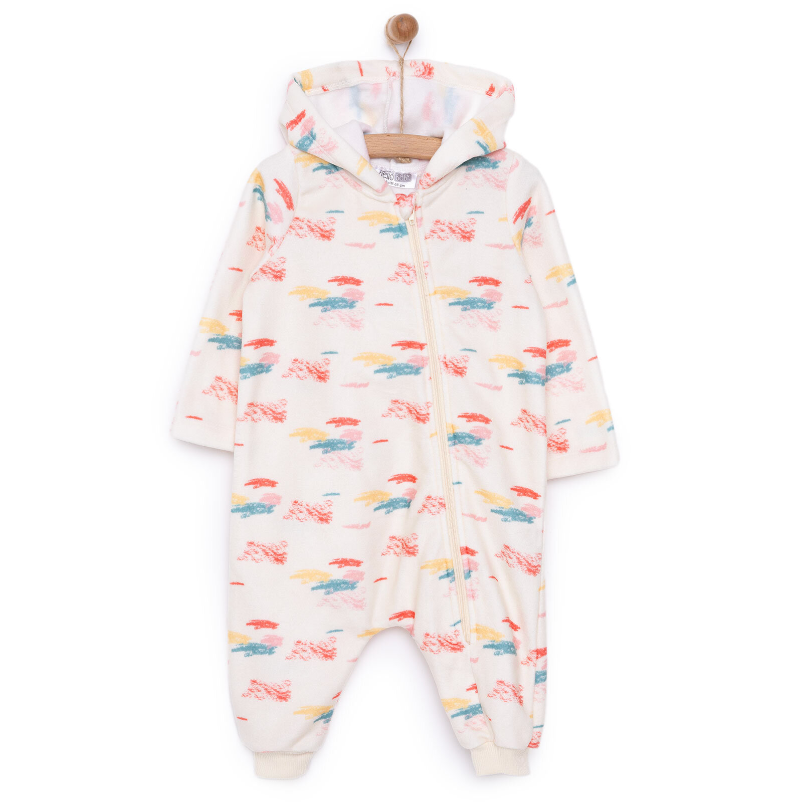 Basic Metraj Baskılı Polar Patiksiz Tulum Kız Bebek