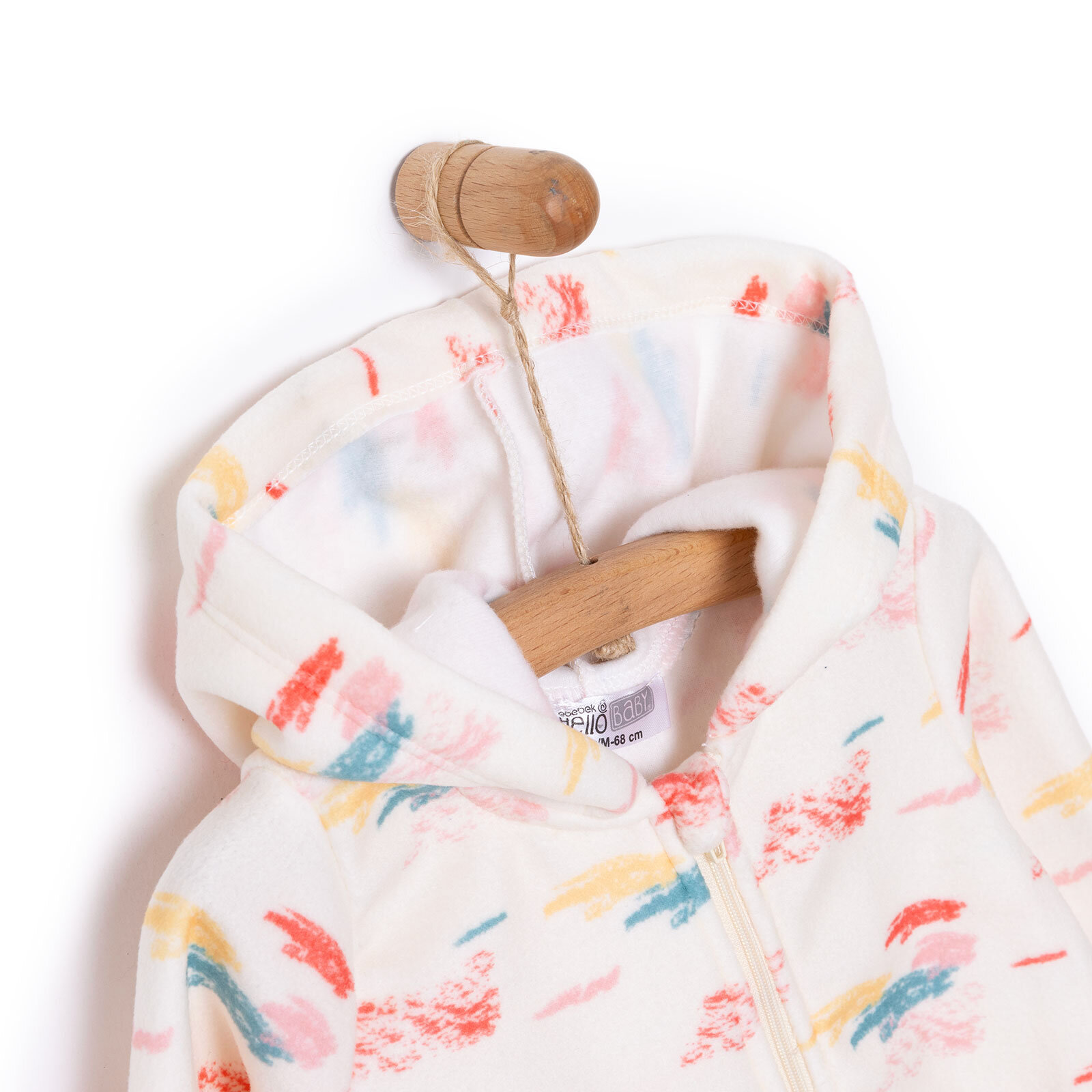 Basic Metraj Baskılı Polar Patiksiz Tulum Kız Bebek