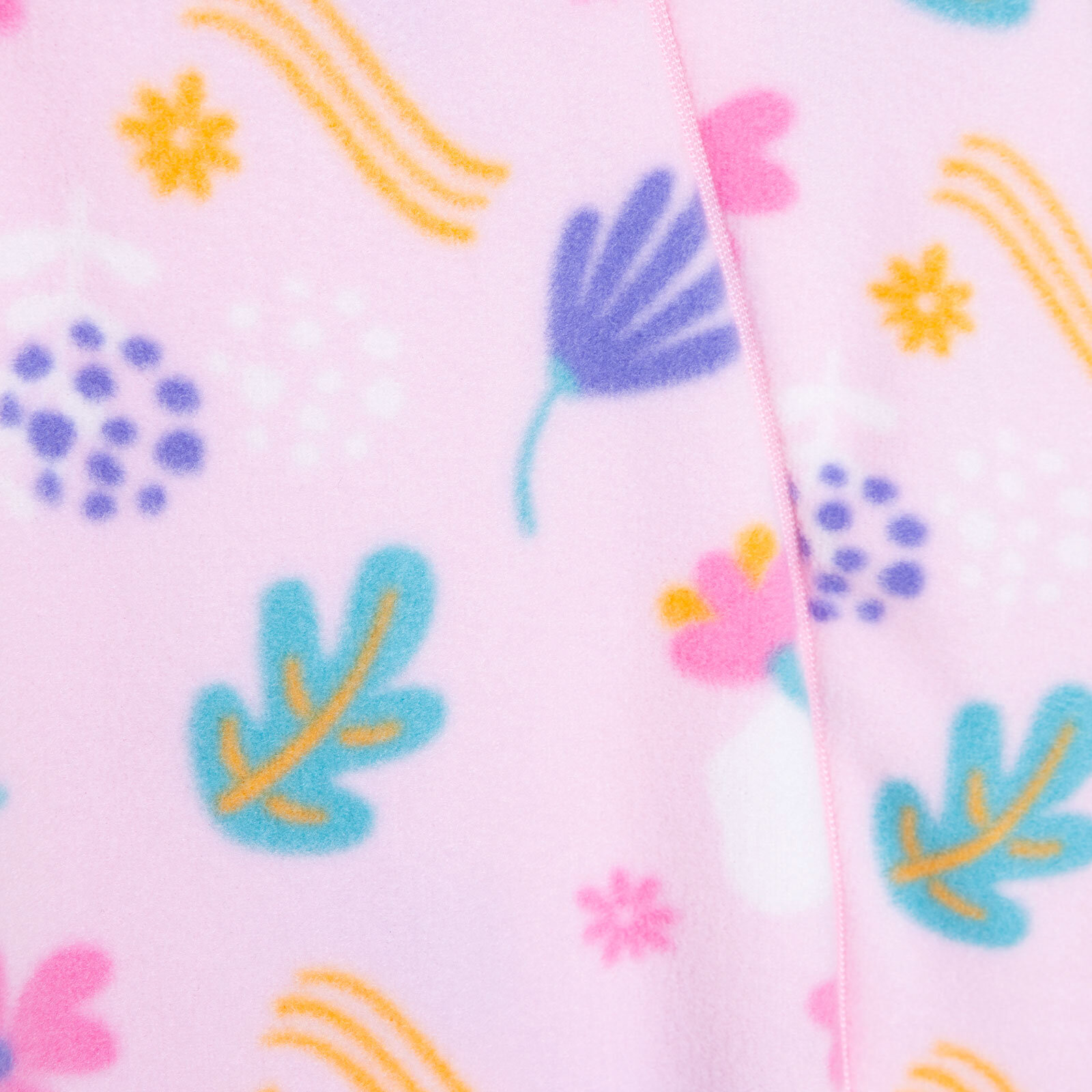 Basic Metraj Baskılı Polar Patiksiz Tulum Kız Bebek