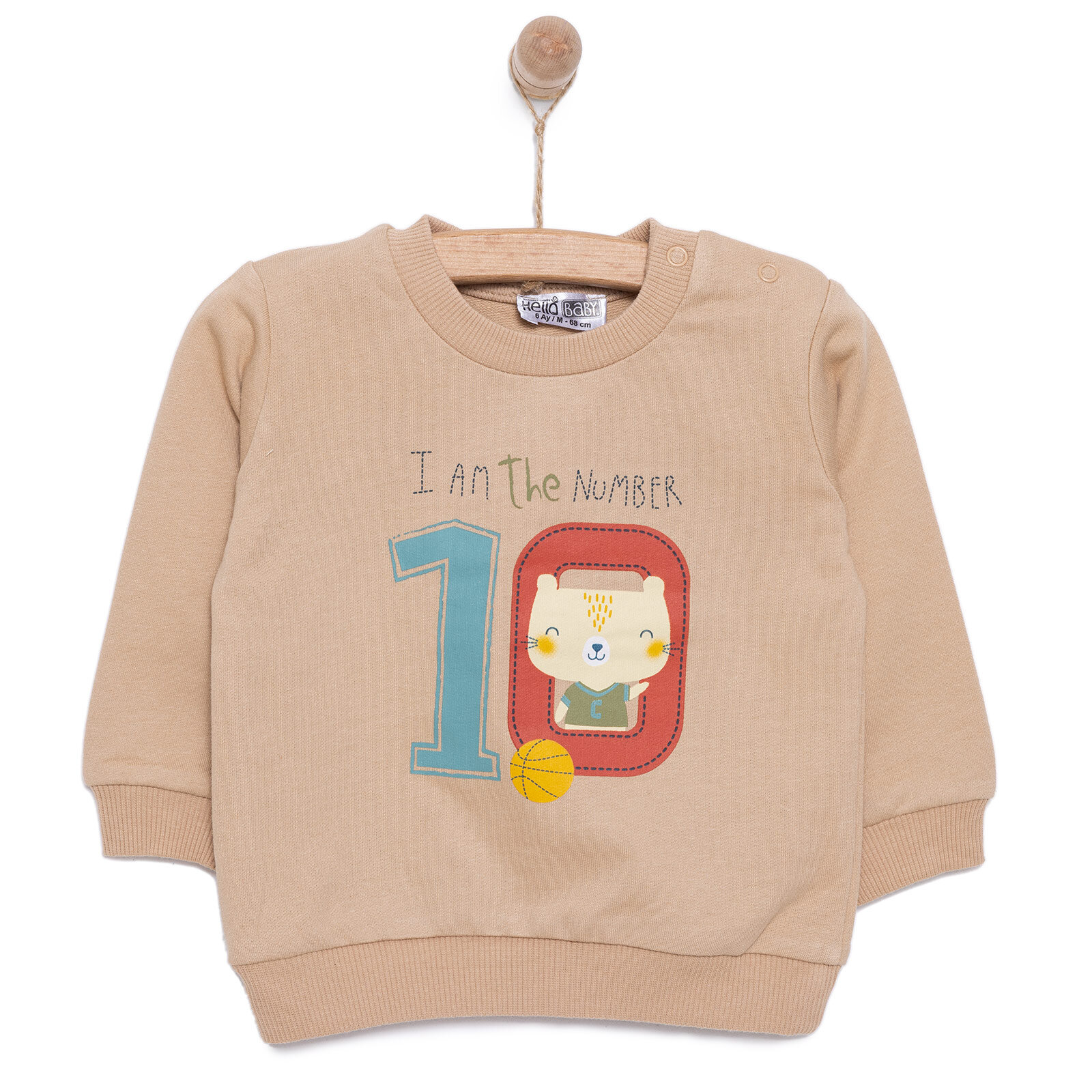 Basic Number Ten Desenli Sweatshirt Erkek Bebek