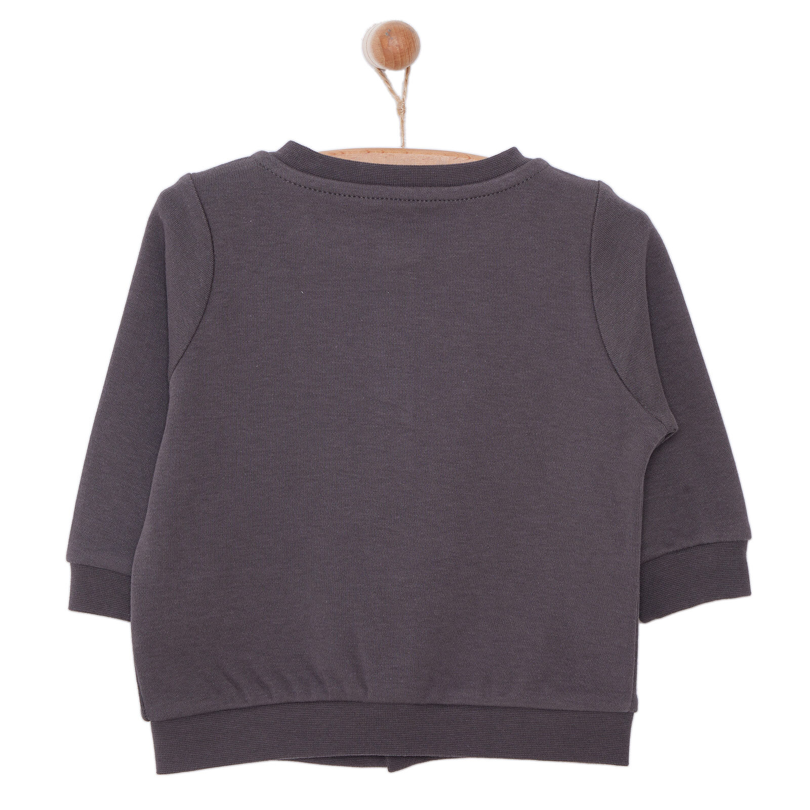 Erkek Bebek Basic Hırka İnterlok Çıtçıtlı Bisiklet Yaka Uzun Kol