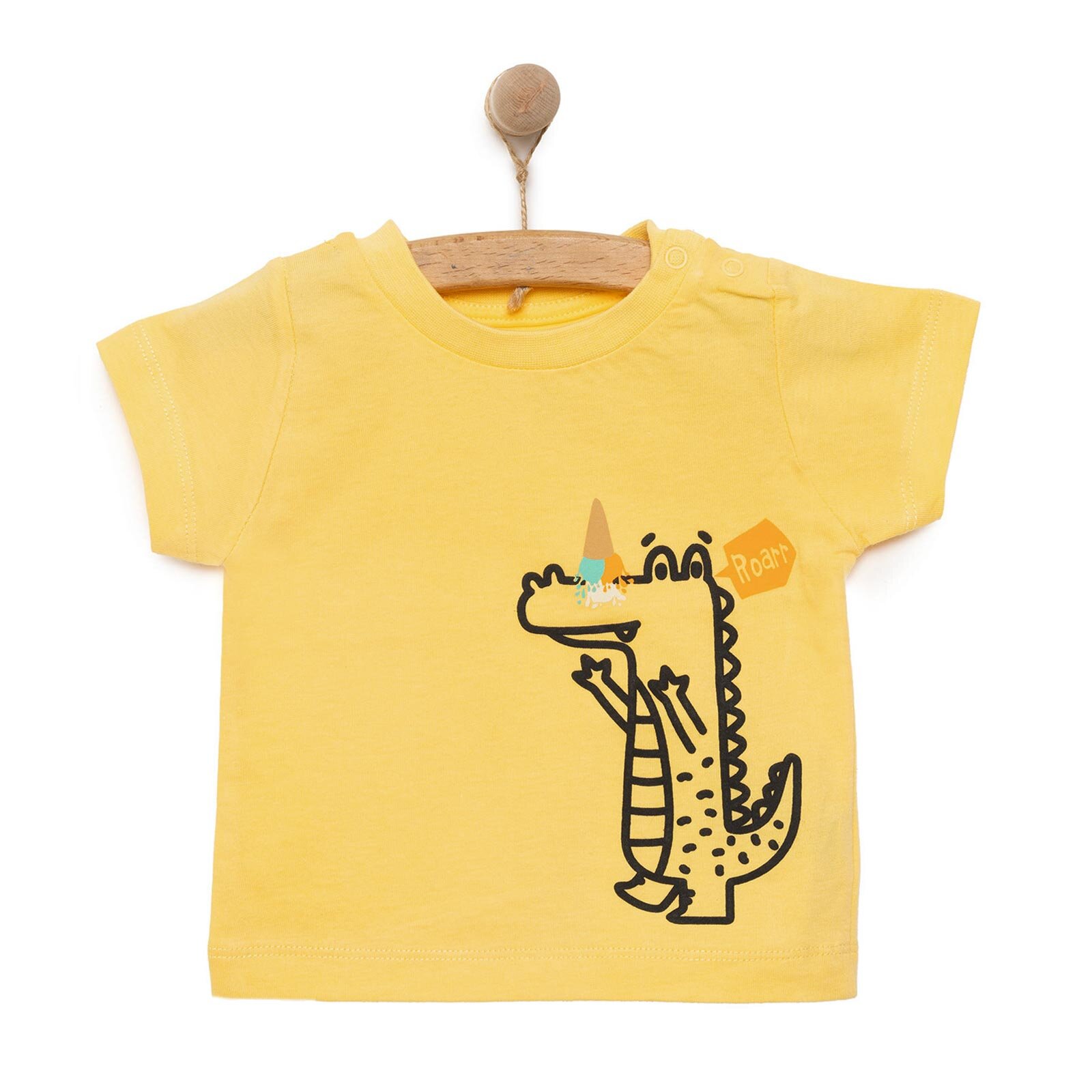 Basic Timsah Desenli  Tshirt Erkek Bebek
