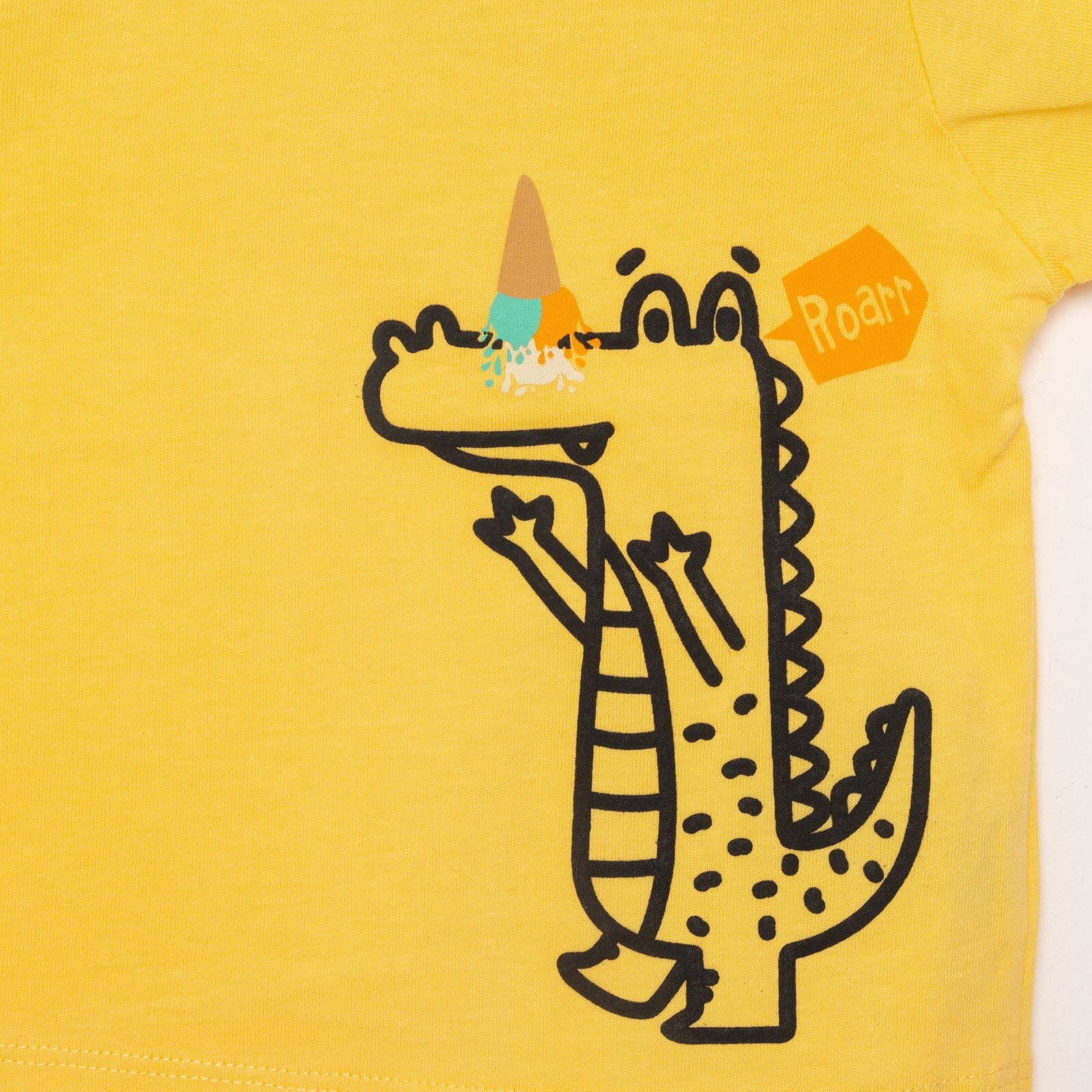 Basic Timsah Desenli  Tshirt Erkek Bebek