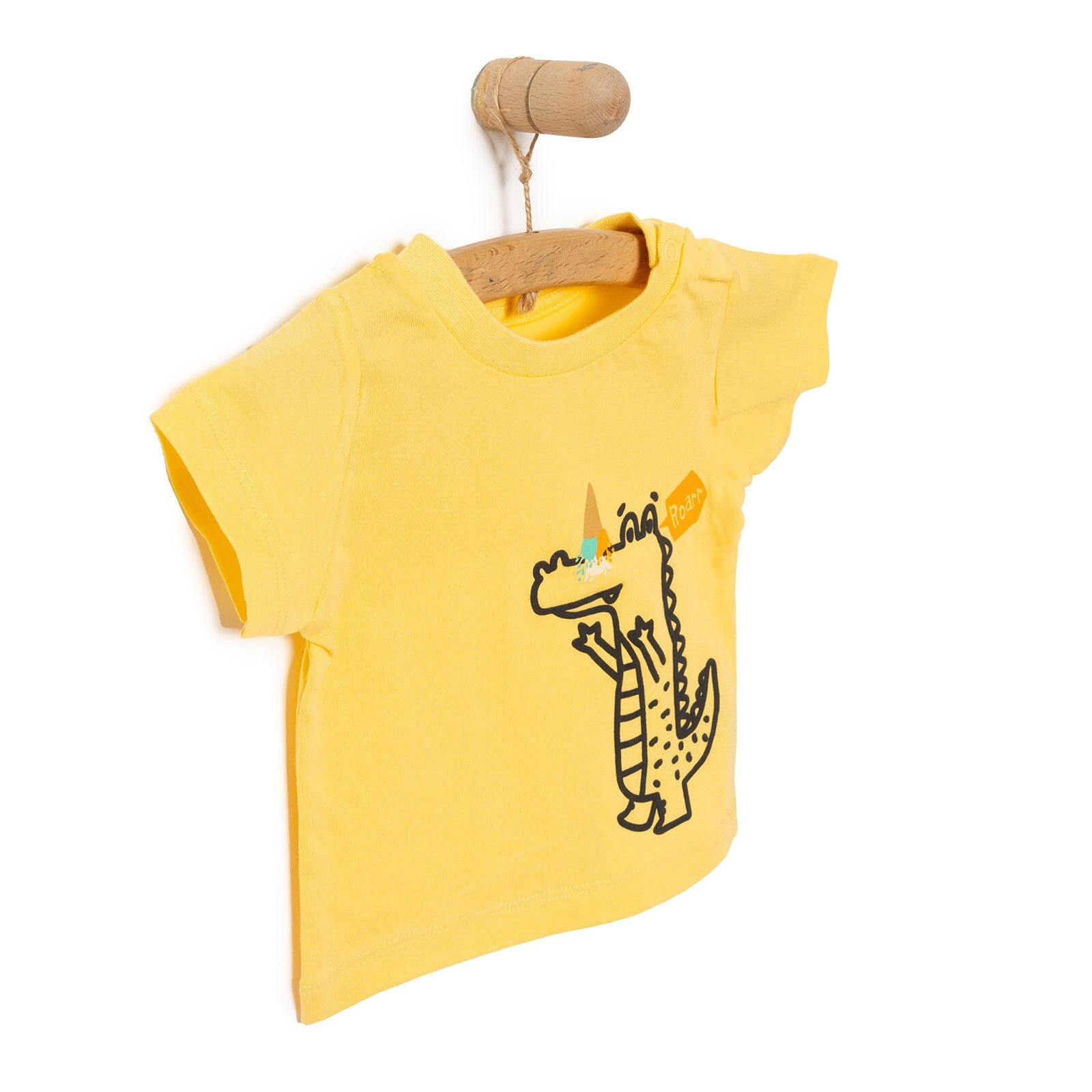 Basic Timsah Desenli  Tshirt Erkek Bebek