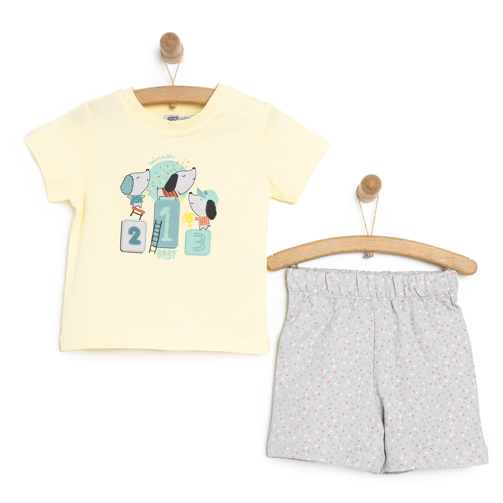 Basic Yarış Baskılı Tshirt-Şort Erkek Bebek
