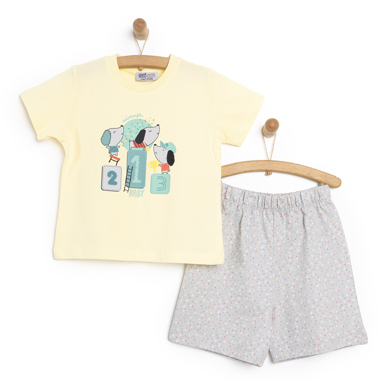 Basic Yarış Baskılı Tshirt-Şort Erkek Bebek