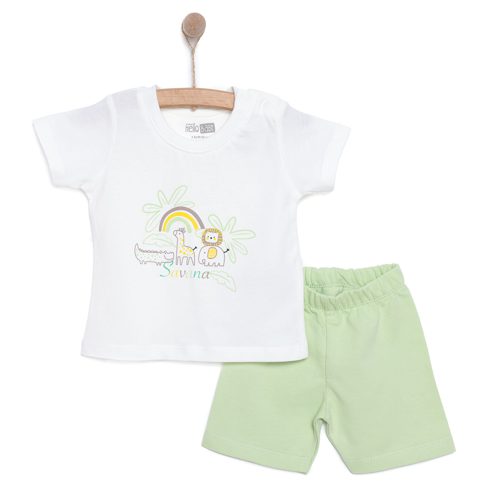 Baskılı 2 ip Yenidoğan Erkek Tshirt-Şort Erkek Bebek