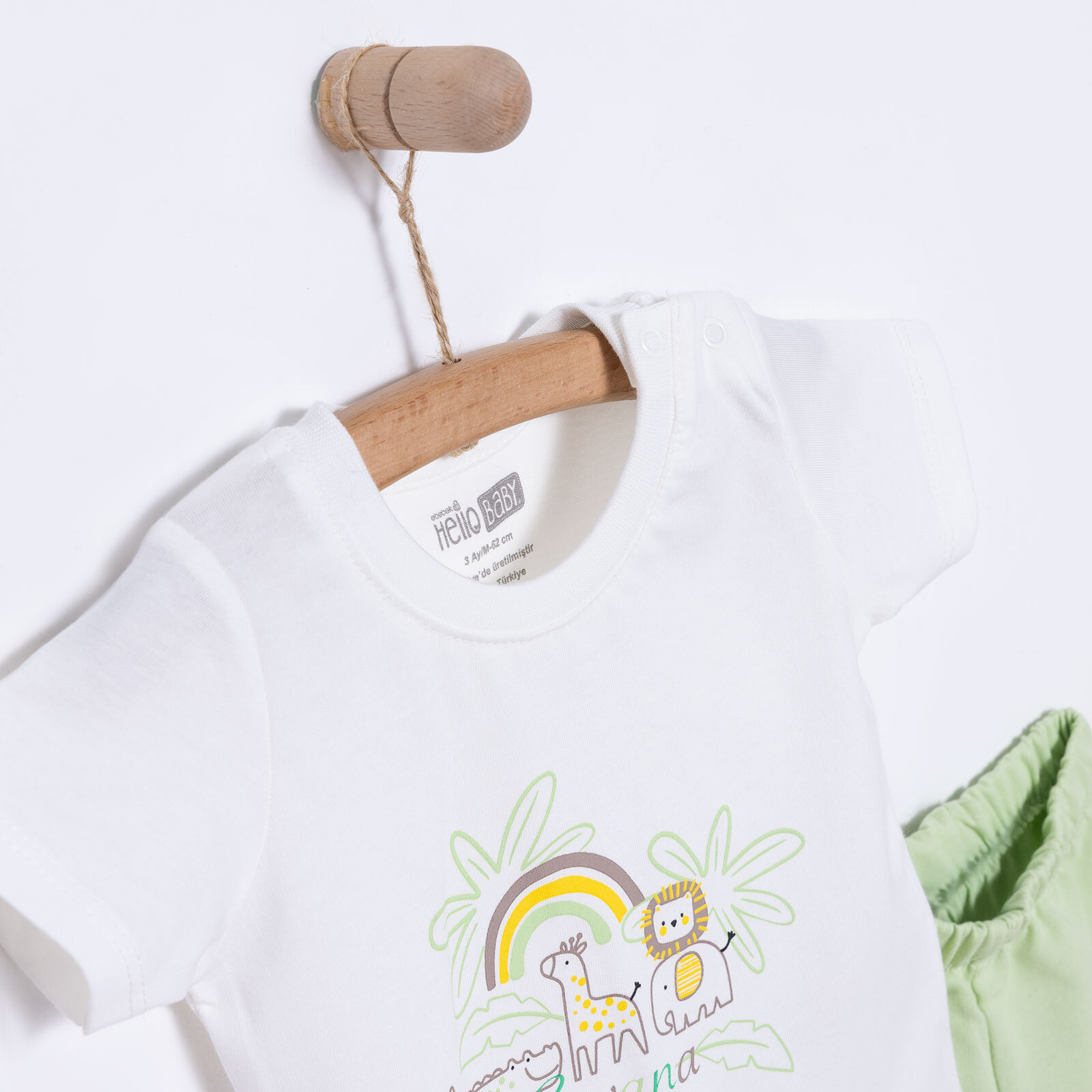 Baskılı 2 ip Yenidoğan Erkek Tshirt-Şort Erkek Bebek