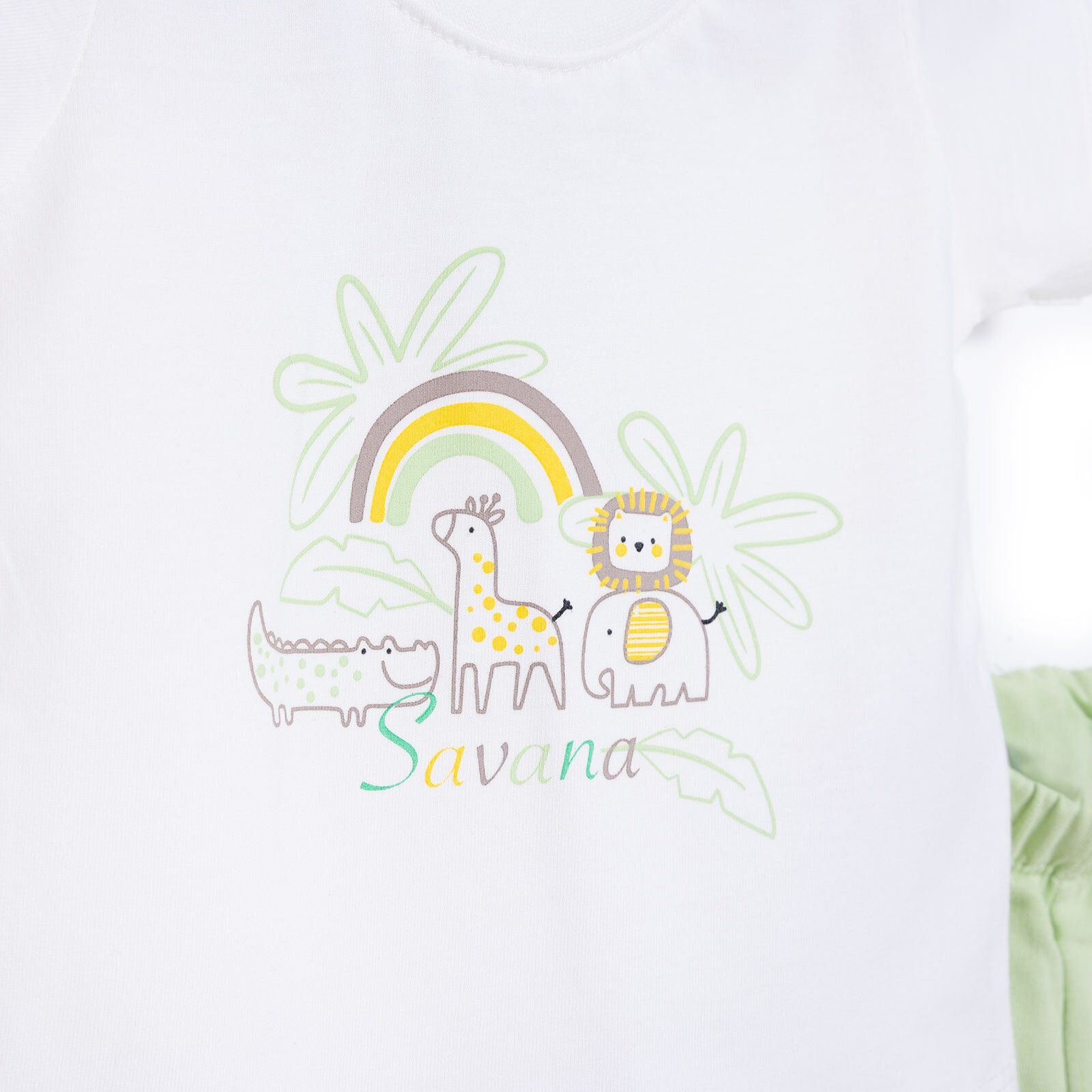 Baskılı 2 ip Yenidoğan Erkek Tshirt-Şort Erkek Bebek