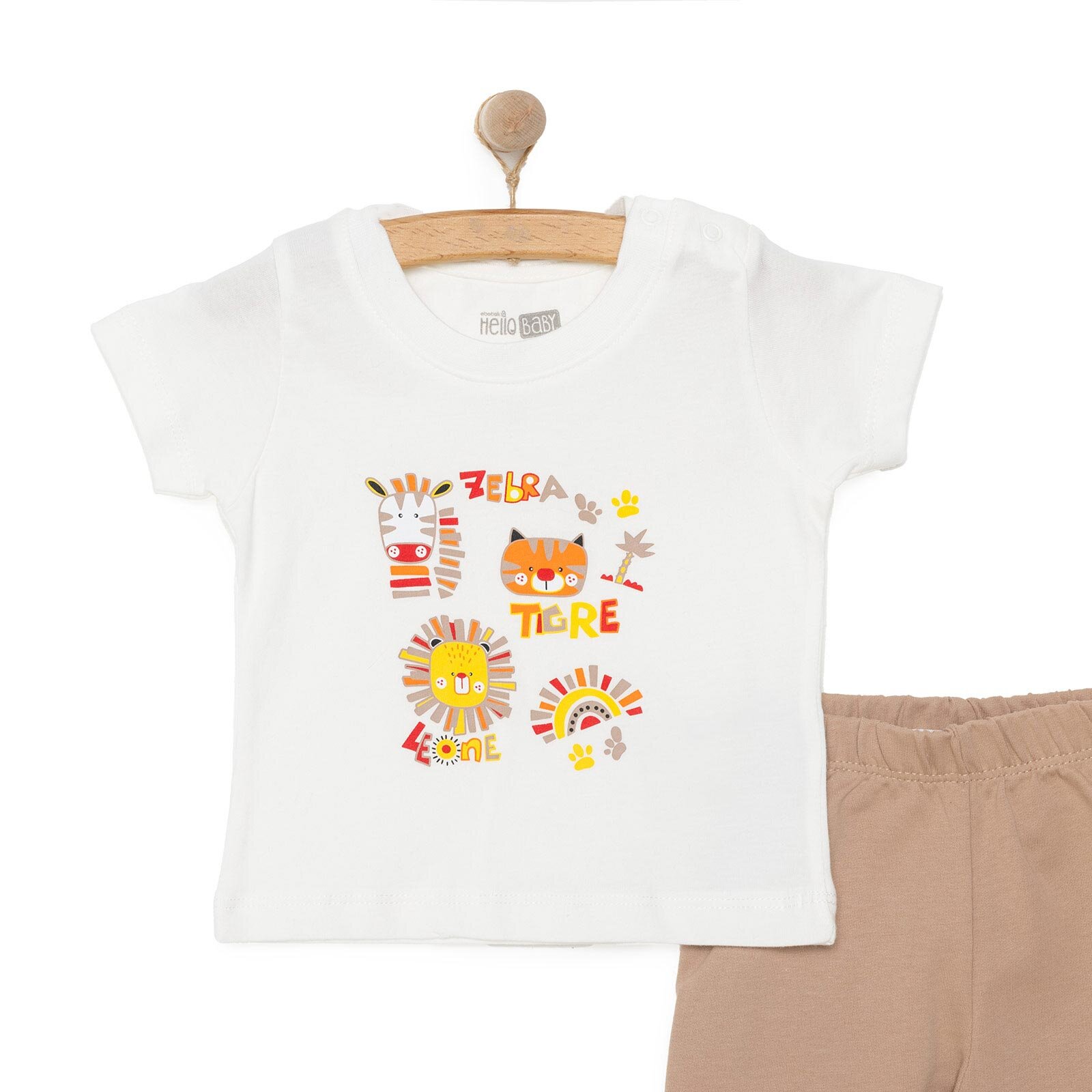 Baskılı 2 ip Yenidoğan Erkek Tshirt-Şort Erkek Bebek