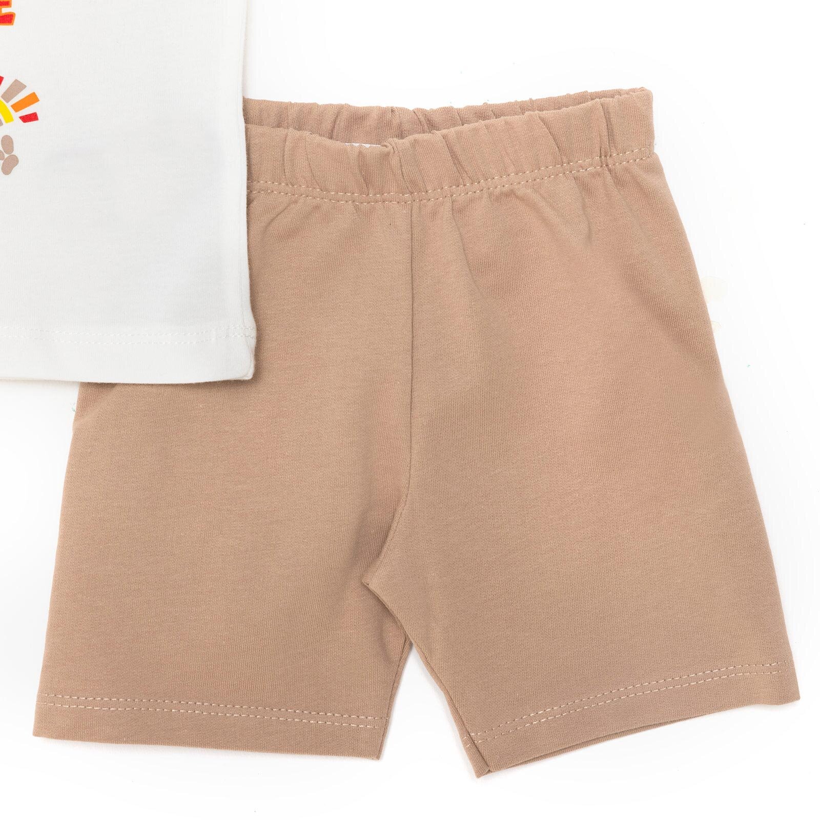 Baskılı 2 ip Yenidoğan Erkek Tshirt-Şort Erkek Bebek