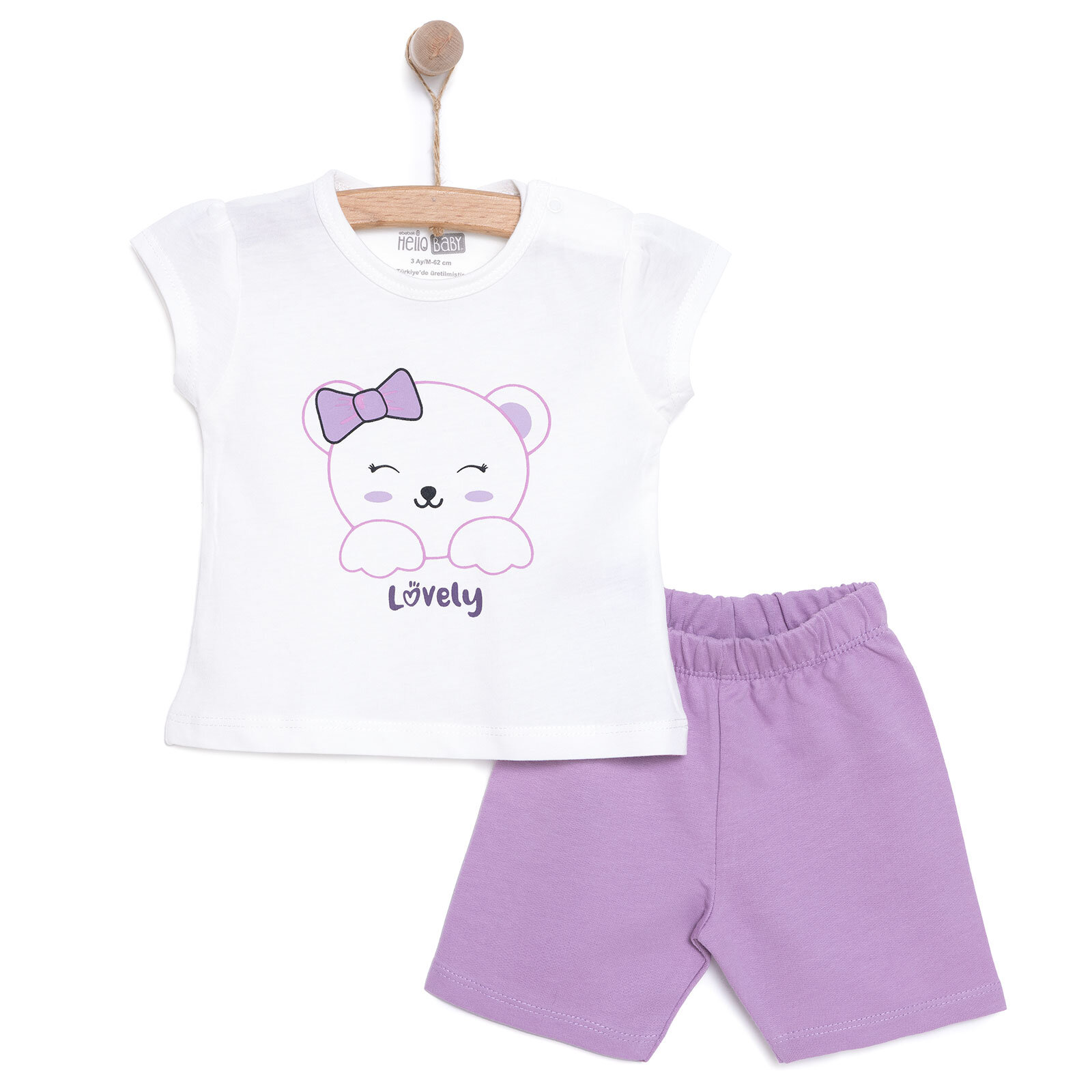 Baskılı 2 ip Yenidoğan Kız Tshirt-Şort Kız Bebek Baskılı 2 ip Yenidoğan Kız Tshirt-Şort Kız Bebek