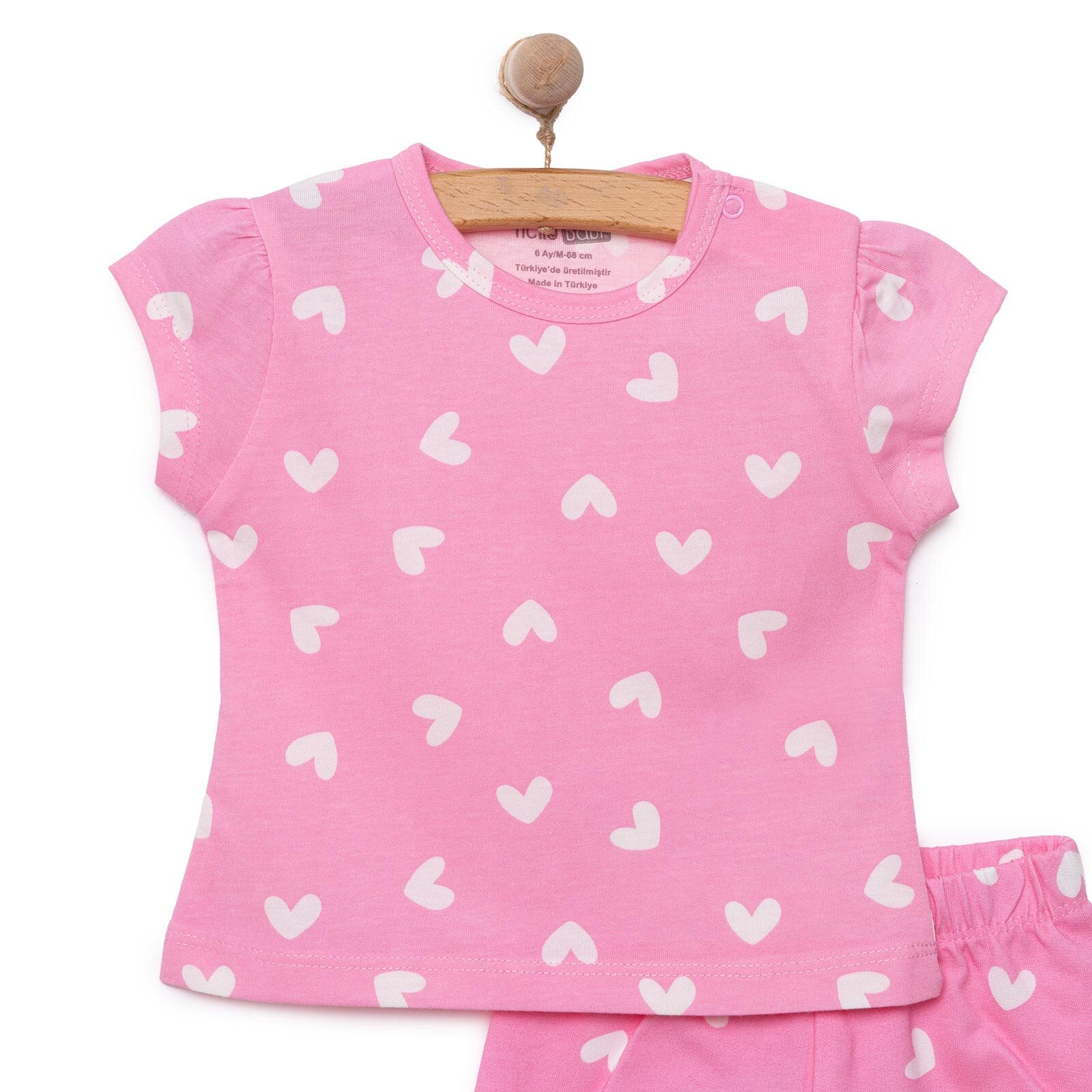 Baskılı Empirme 2 ip Yenidoğan Kız Tshirt-Şort Kız Bebek