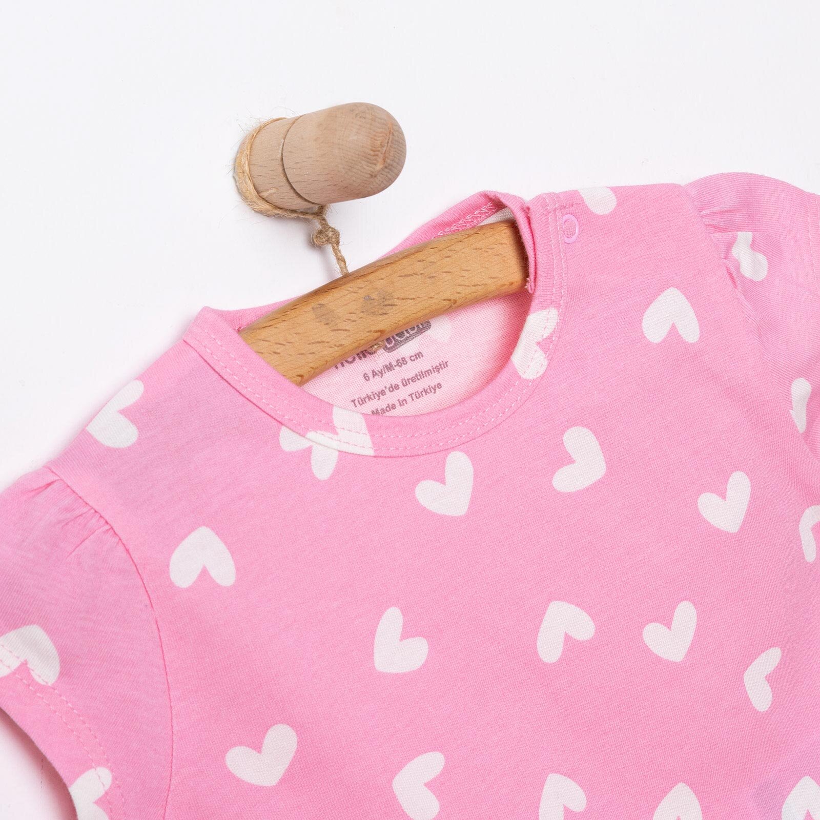 Baskılı Empirme 2 ip Yenidoğan Kız Tshirt-Şort Kız Bebek
