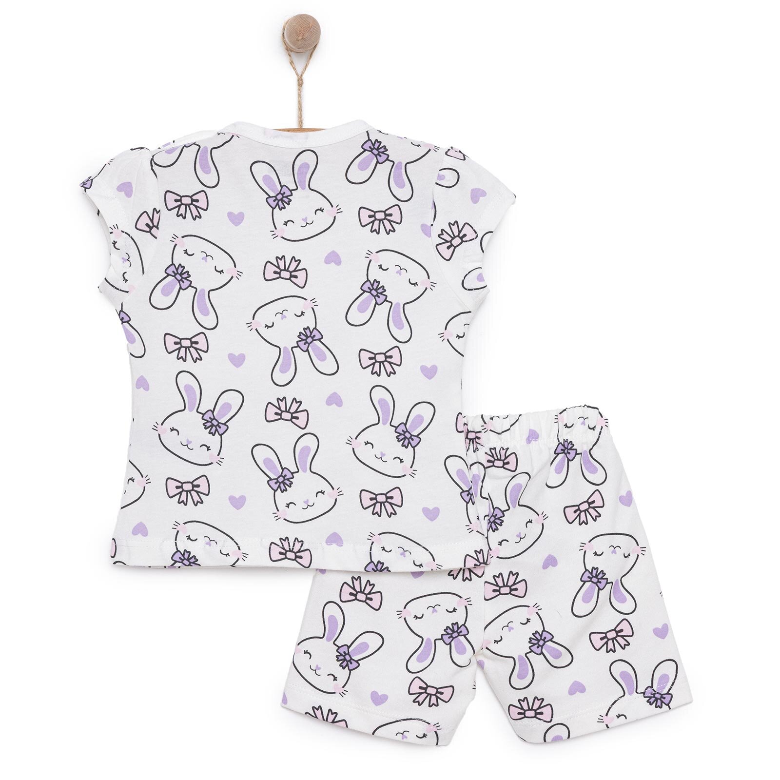 Baskılı Empirme 2 ip Yenidoğan Kız Tshirt-Şort Kız Bebek