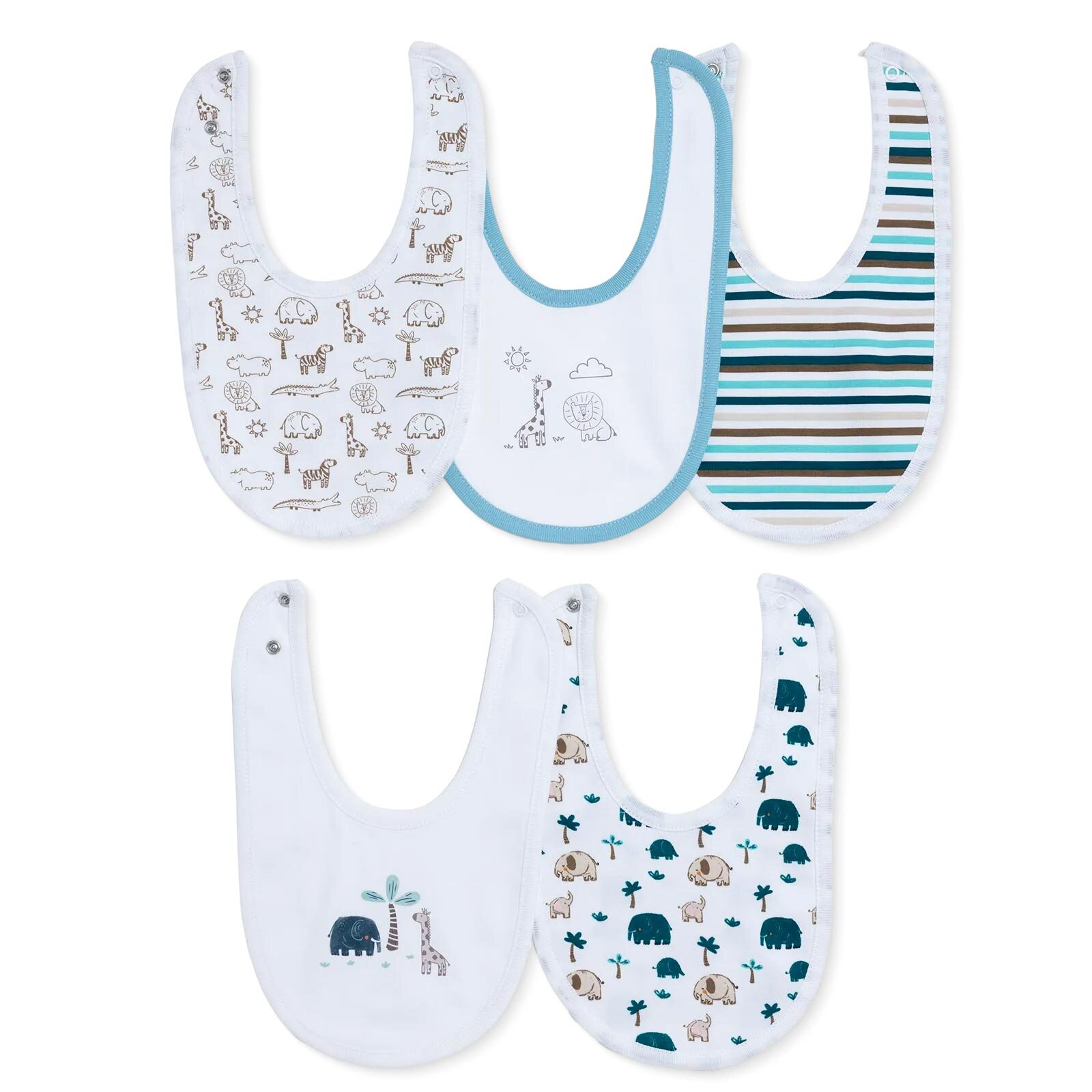 Baskılı Mama Önlük 5'li - Safari - Unisex