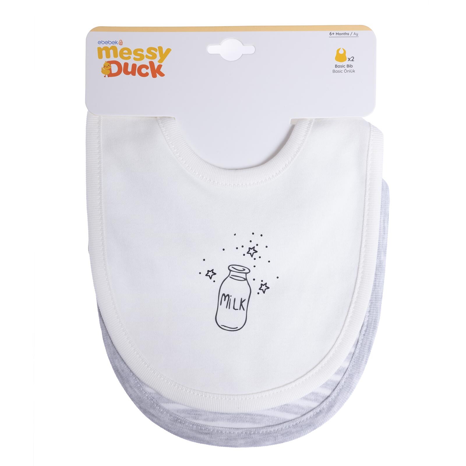 Baskılı Penye Mama Önlük 2'li - Milk